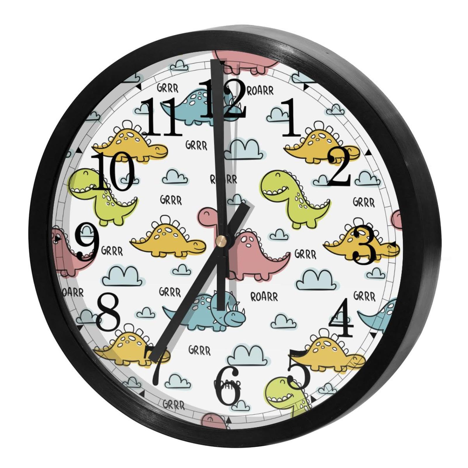 Horloge murale sans tic-tac ronde et silencieuse pour chambre d'enfant