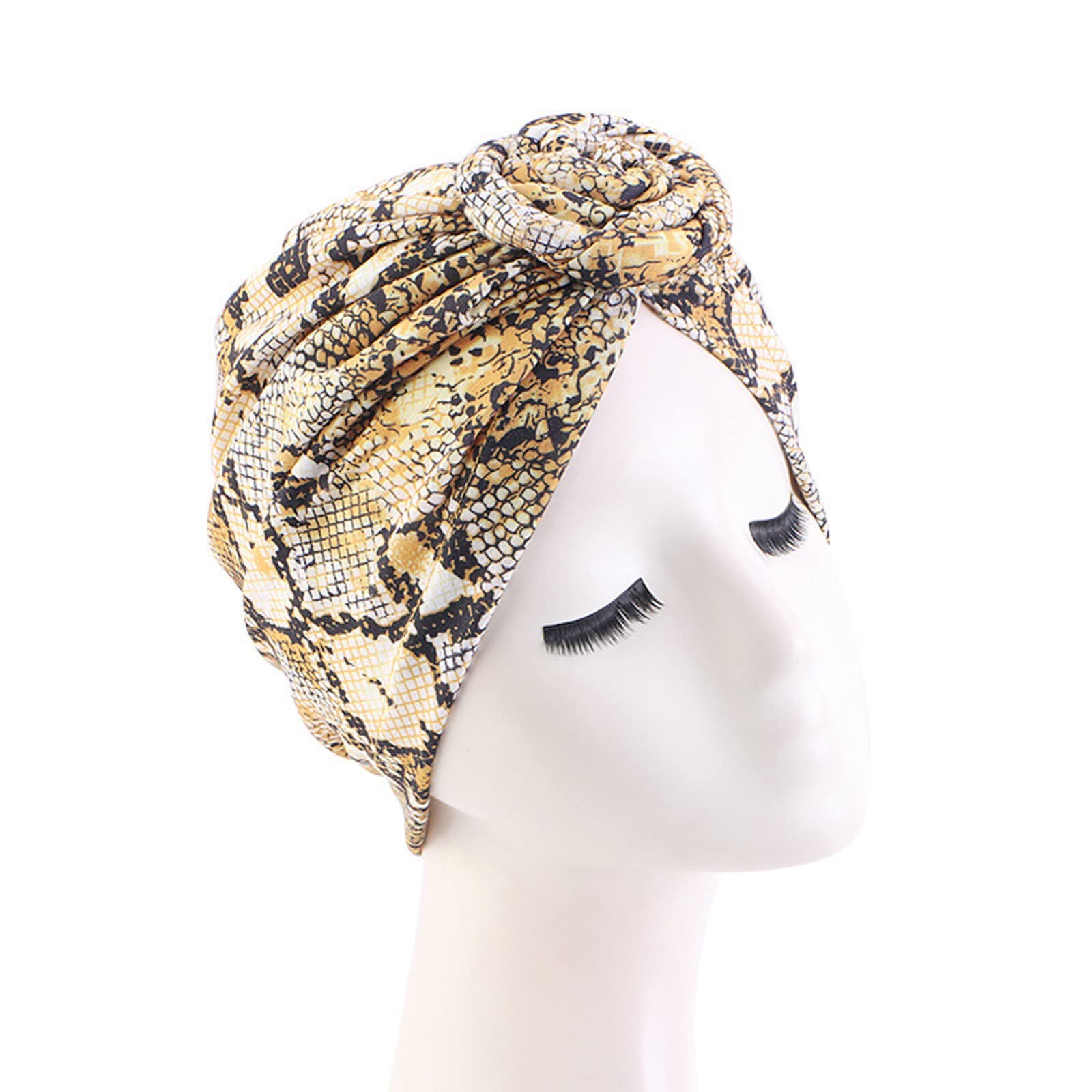 Turbante con estampado floral musulmán para mujer, turbantes para la cabeza, turbantes preatados, gorro para la cabeza, turbantes con patrón africano, 7 paquetes