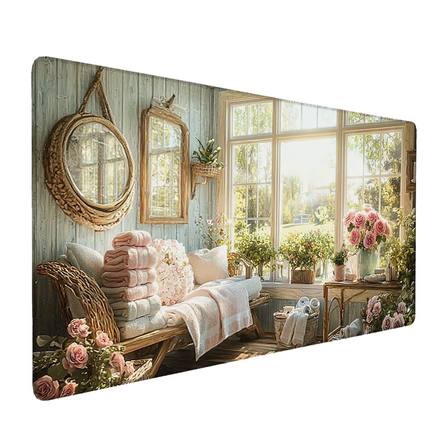 Podkładka pod mysz do gier, 1200 x 600 mm XXL, duża podkładka pod mysz do gier, antypoślizgowa, wodoodporna, rozszerzona XXL długa podkładka pod klawiaturę, akcesoria biurowe, dla graczy, PC (widok na