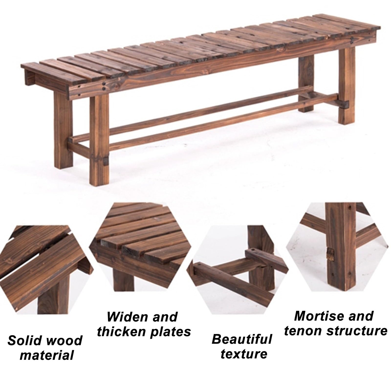 Panchina da Giardino for Esterni for 2 Persone, Panca in Legno Panchine da Esterno Resistenti Alle Intemperie, Panche da Giardino Anticorrosione e Antiruggine for Parco Giardino, Patio e Salotto(Size: