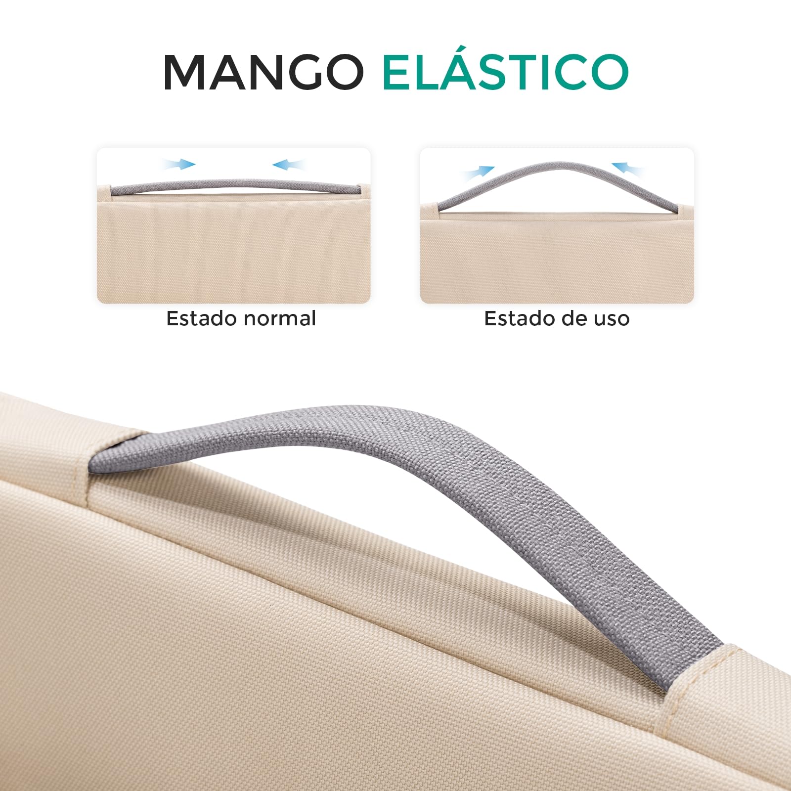 DOMISO 14 Pulgada Funda Ordenador Portátil Impermeable Protectora Bolsa con asa Portátil para 14" Lenovo ThinkPad A475 L480 T490s/Dell Latitude 5490 7490/HP ProBook 640 645,Beige