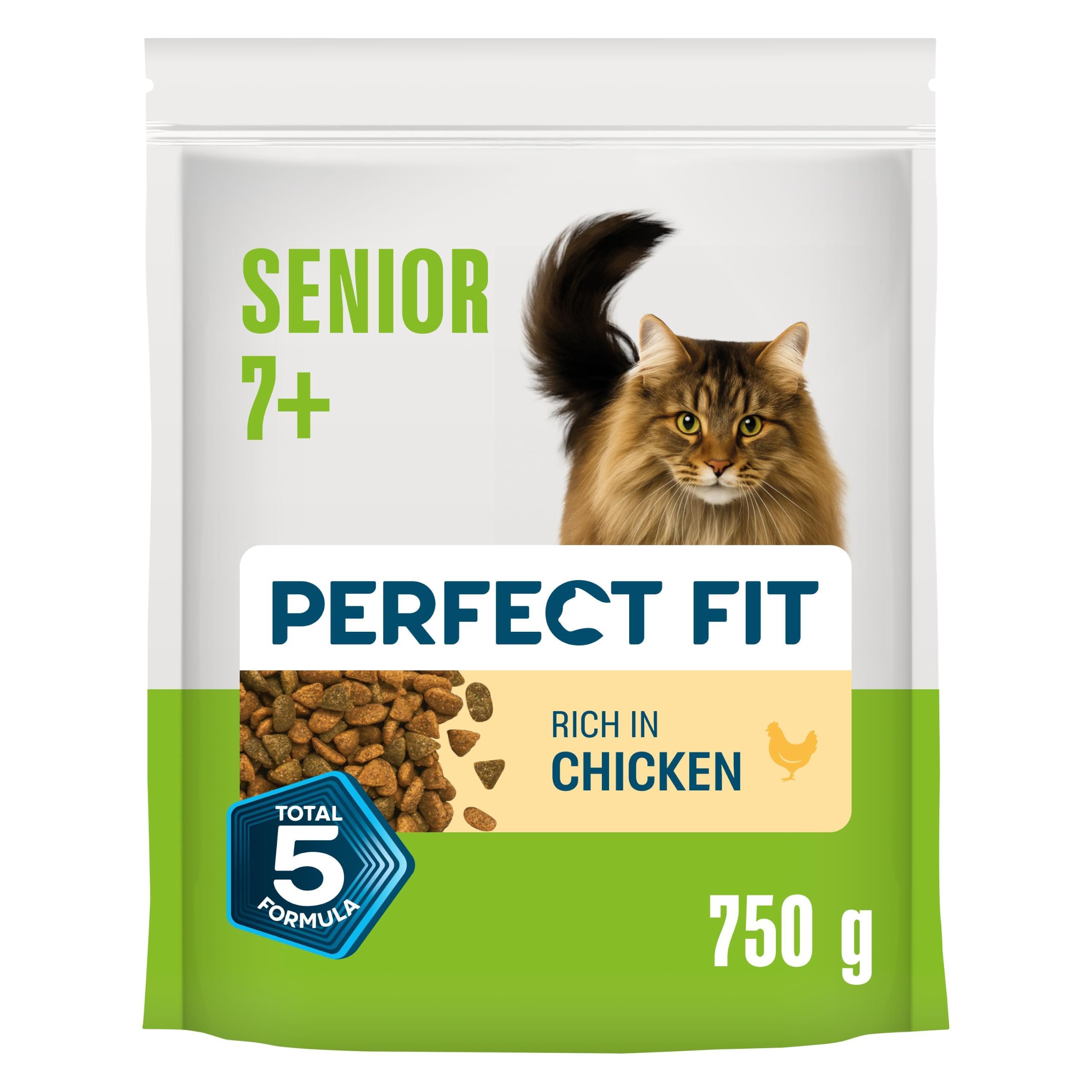 3kg Perfect Fit Advanced Nutrition Senior Complete Dry Cat Food Chicken (4x750g)