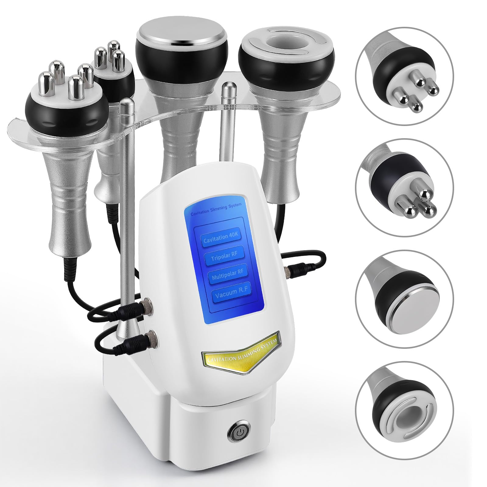 40K Máquina de Cavitación, Dispositivo 4 en 1 para Adelgazamiento, Radiofrecuencia, Cuidado de la Piel, Moldeador Corporal y Tratamiento Facial para Rostro, Abdomen, Glúteos y Muslos