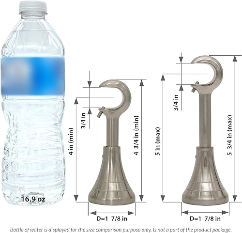 Miniatura 2 de Soportes de barra de cortina ajustables de 4 a 5 pulgadas, soporte de barra de cortina resistente, soporte de cortina para barras de 58 a 34