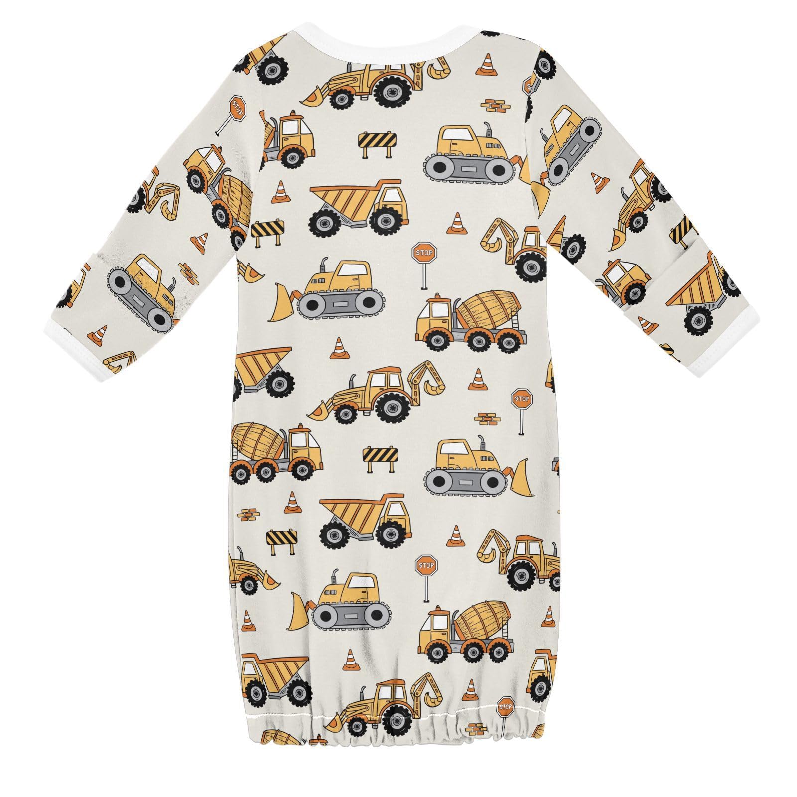 WIFIU Construction Vehicle Pattern Baby Girls Boys Sleeper Gown Cotton Nightgown Long Sleeve, Baby Nightdress Sleeping Clothes for Newborn 6-12 Months Multicolor