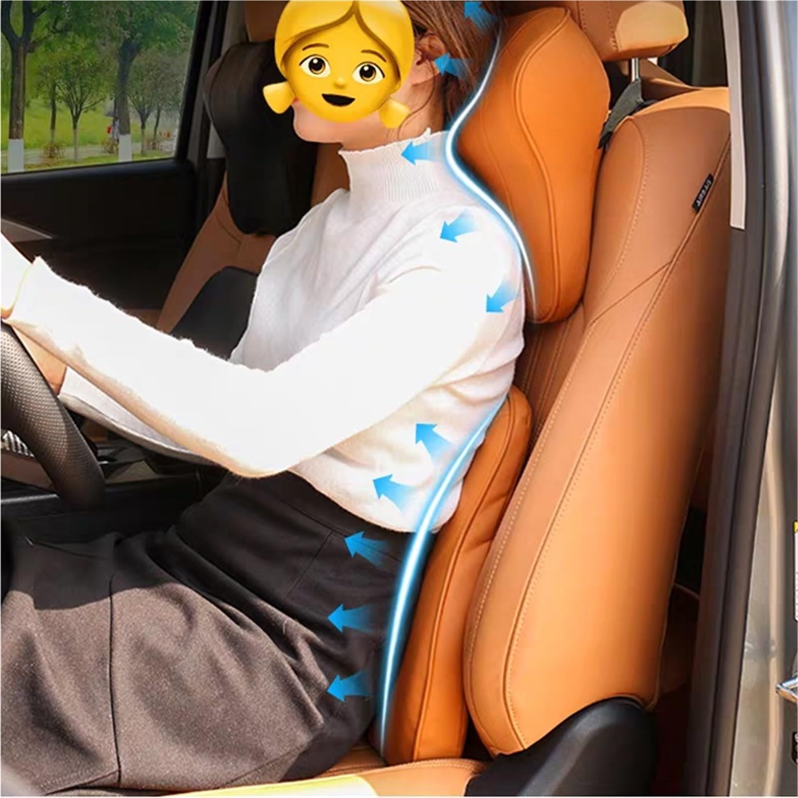 Car Pillow Driving Seat Compatible con la almohada de reposacabezas del coche Haval H9, soporte para el cuello, cojín para la cabeza del asiento, accesorios.(C)