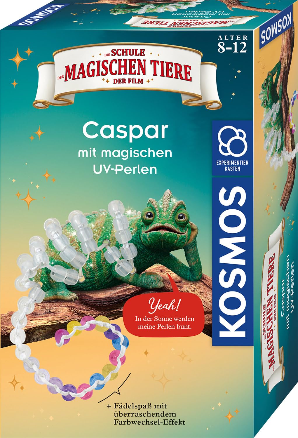 KOSMOS The School of Magical Animals - Caspar with Magic UV Beads, Colour Changing Effect UV Beads Experiments Experiment Box for Children from 8 Years
