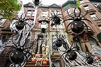 Vista 6 de 12 globos de araña negra de Halloween, globos gigantes de 33 pulgadas y de 17.2 pulgadas para decoración de Halloween, día de muerte, Año Nuevo