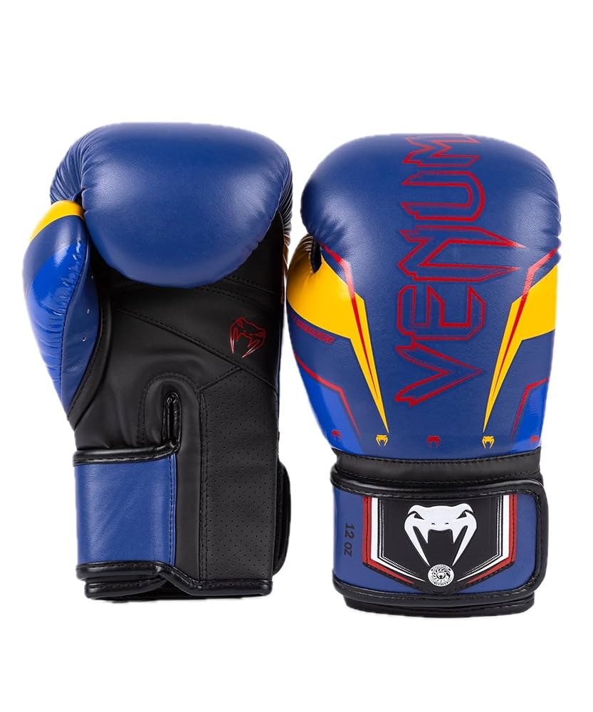 Amazon | Gants de Boxe Venum Elite Evo - Bleu/Jaune - 14 Oz
