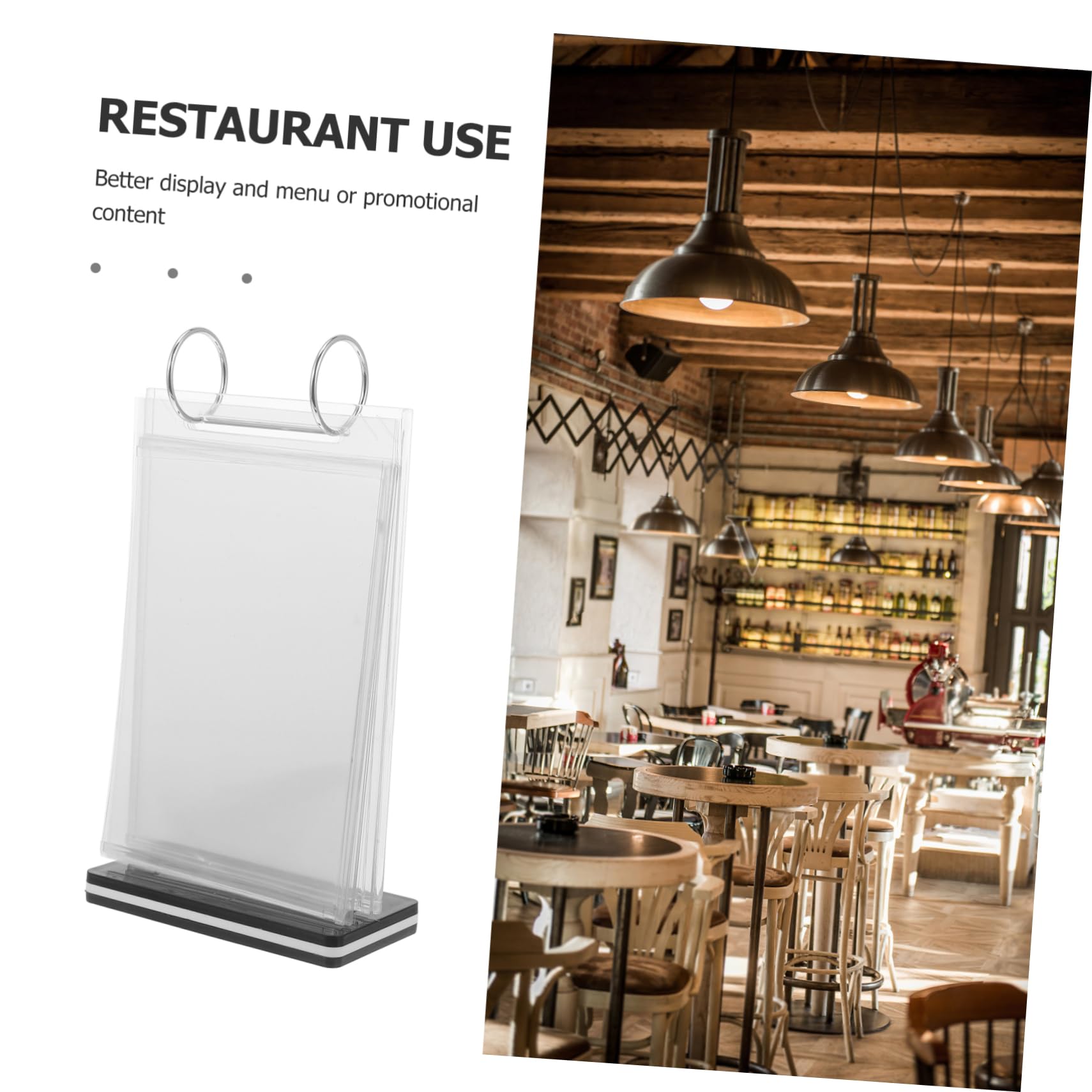 SHINEOFI 5piezas Soporte De Menú Vertical De Escritorio Exhibidor De Carteles Transparente Para Restaurantes Soporte Para Menú