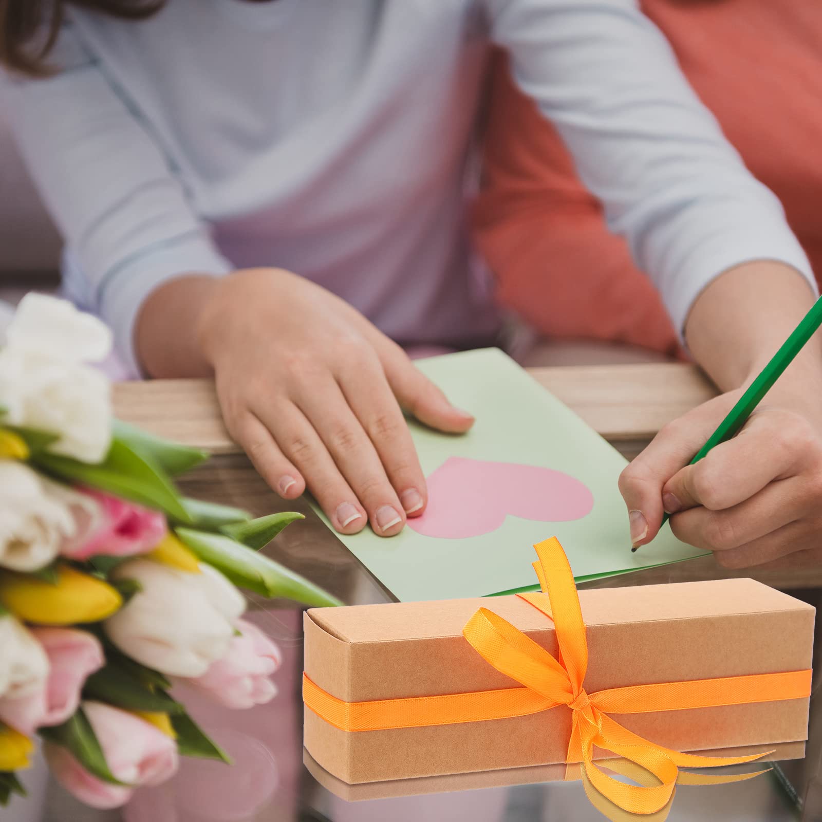 Sabary 50 Stück kleine Geschenkboxen aus Kraftpapier, 5.1x5.1x17.8 cm, rechteckig, braune Kraftboxen, kleine Kartonboxen für Versand, Verpackung, Partygeschenke, einfach zu montieren