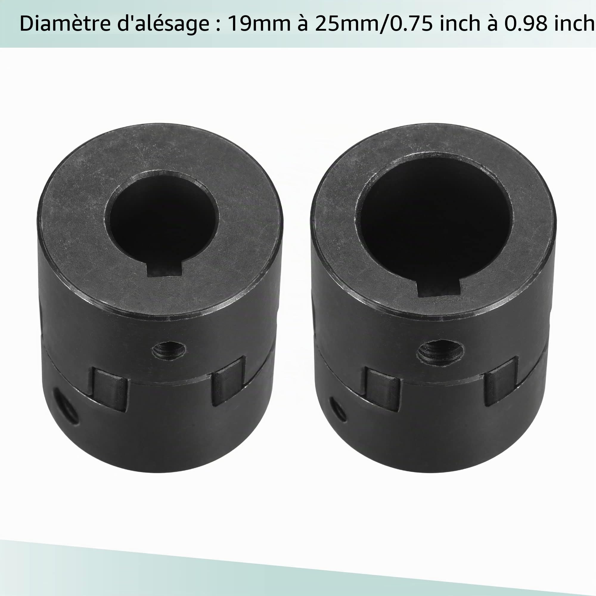 sourcing map Flexible Accouplement Arbre 19mm à 25mm 51mm x 44mm Moteur Coupleur Joint