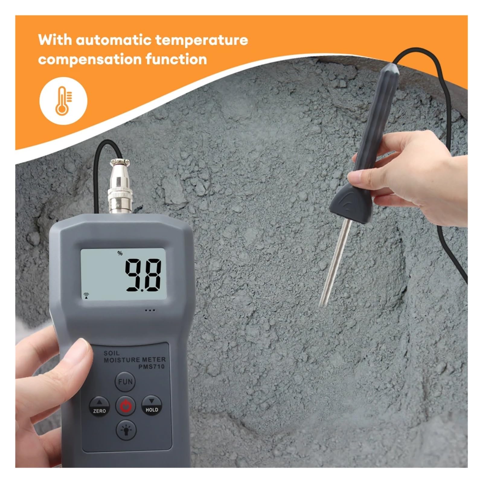 Misuratore di umidità del terreno digitale Misuratore di umidità del terreno Sabbia di fiume Cemento Terreno Sensore Strumento Visualizzazione accurata