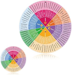 2pcs Feelings Wheel, Colorful Acrylic Emotions Wheel 11inch 6inch Mental Health Feelings Wheel Emotion Wheel for School Students Counselor Home Office Decor