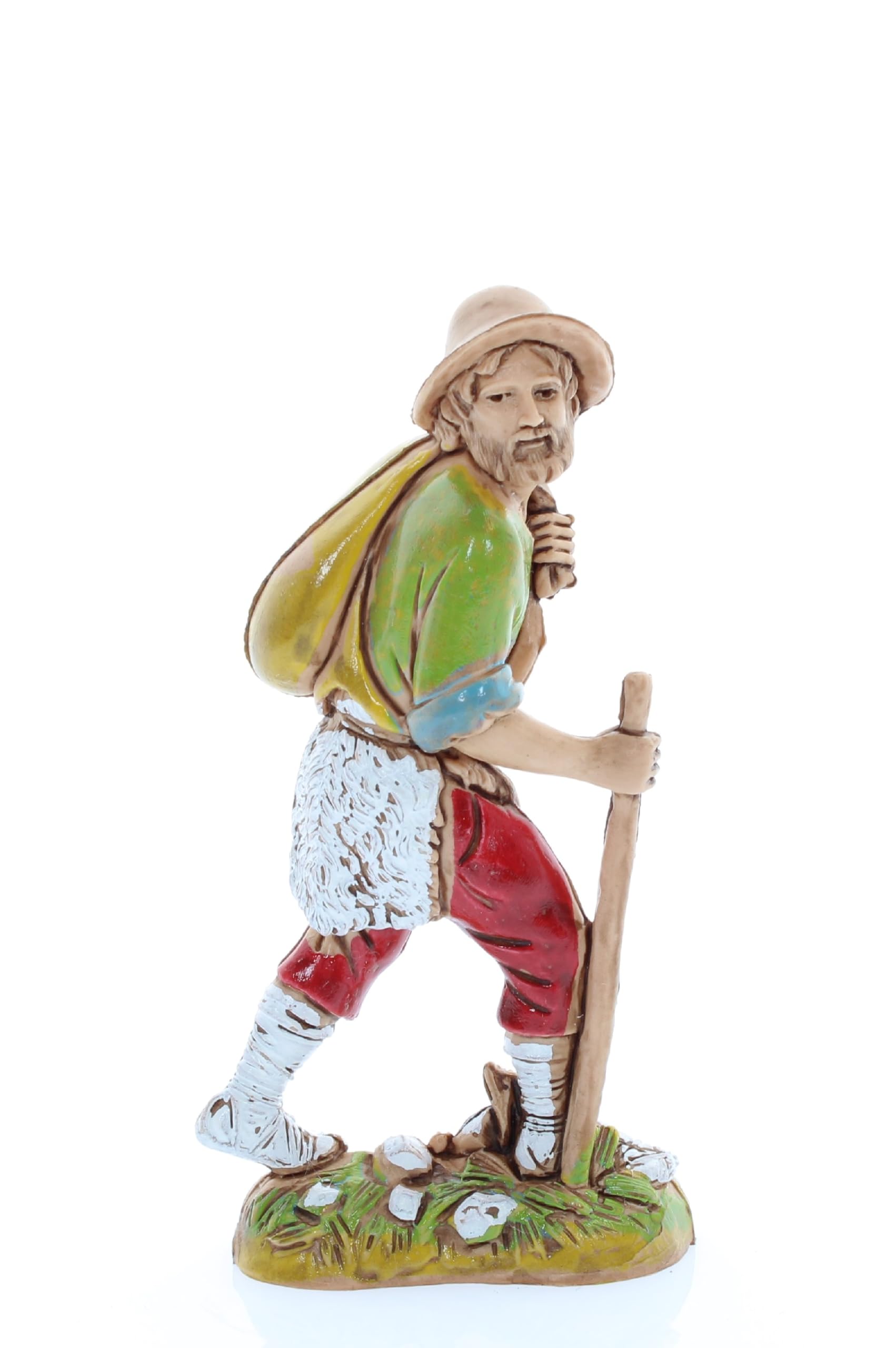 Moranduzzo Caminante para Belén de 10 Cm Escala 1:20 - Figuras de Belén Indestructibles - Estilo 700', Pintura Acabada a Mano, Producto Oficial, Escultor M. Landi