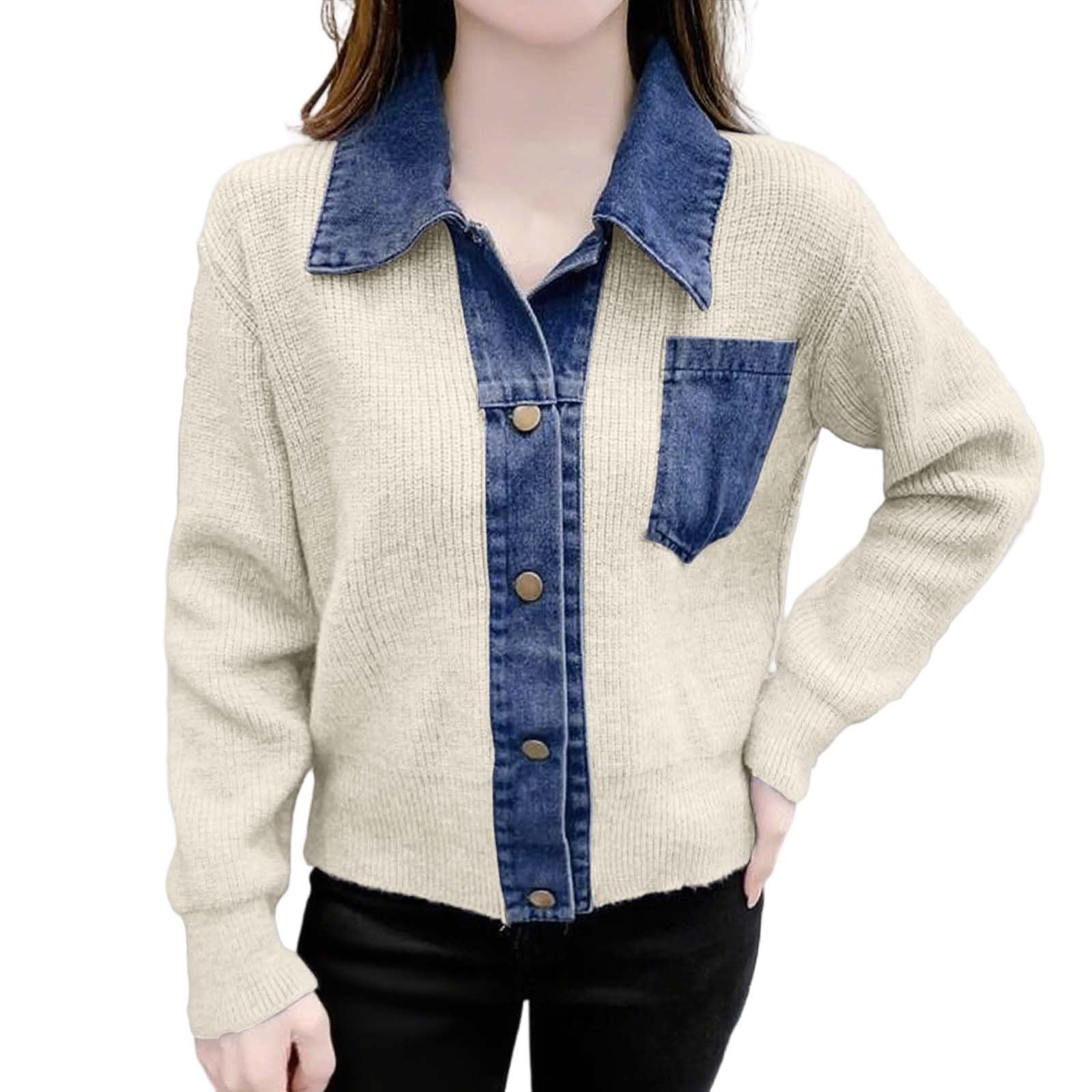 Cropped Knit Cardigan for Women Short Open Front Sweater Jacket Loose Fit Lightweight Soft Stretchy Casual
