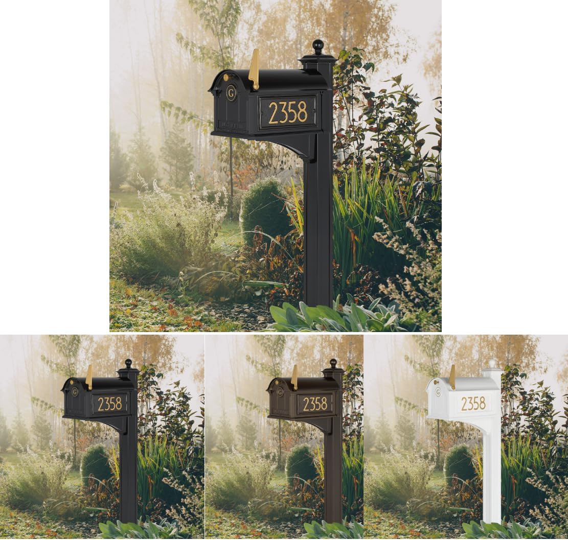 Whitehall Products Modern Balmoral Monogram Mailbox Package