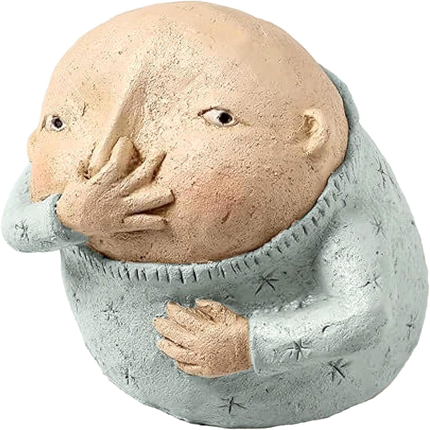 Funny Boy Holding Nose Statue : Quirky Resin Boys Bathroom Decor for Shelf Desktop Restrooms, Whimsical Art for Home Office,5.9" (Boy)