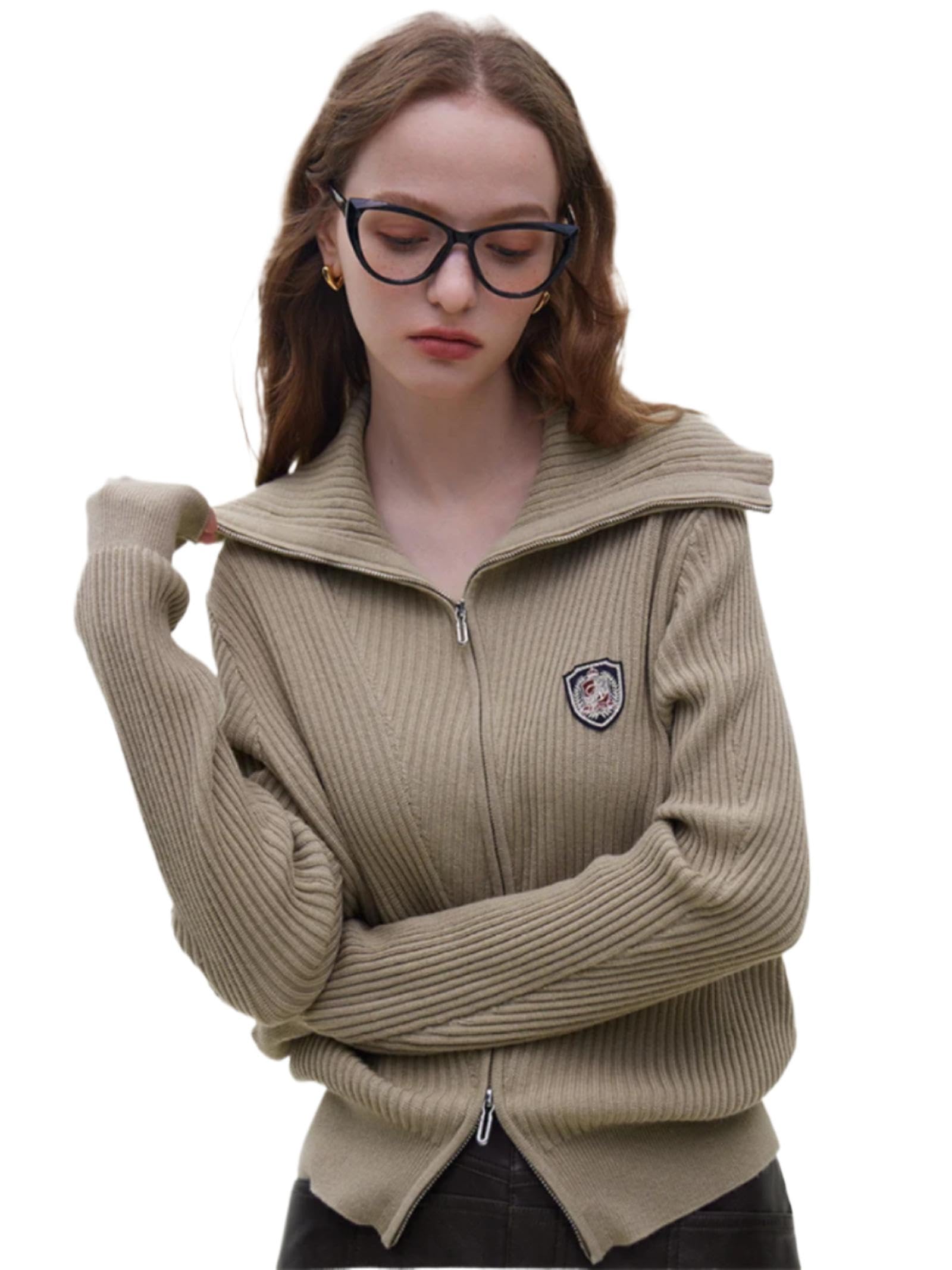 Maglione Felpe con Cappuccio Hoodies Pullover Sweatshirt Uomo Donna Maglione da Donna XL Cachi