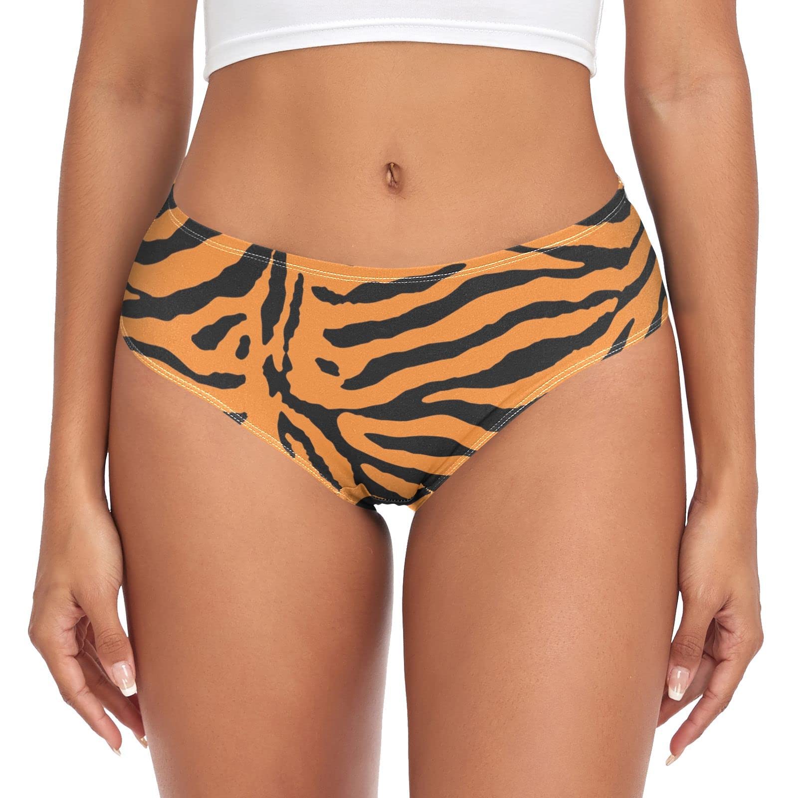 Linomo Women's Multicolor Underwear Animal Tiger Print Briefs Hipster Panties For Girls