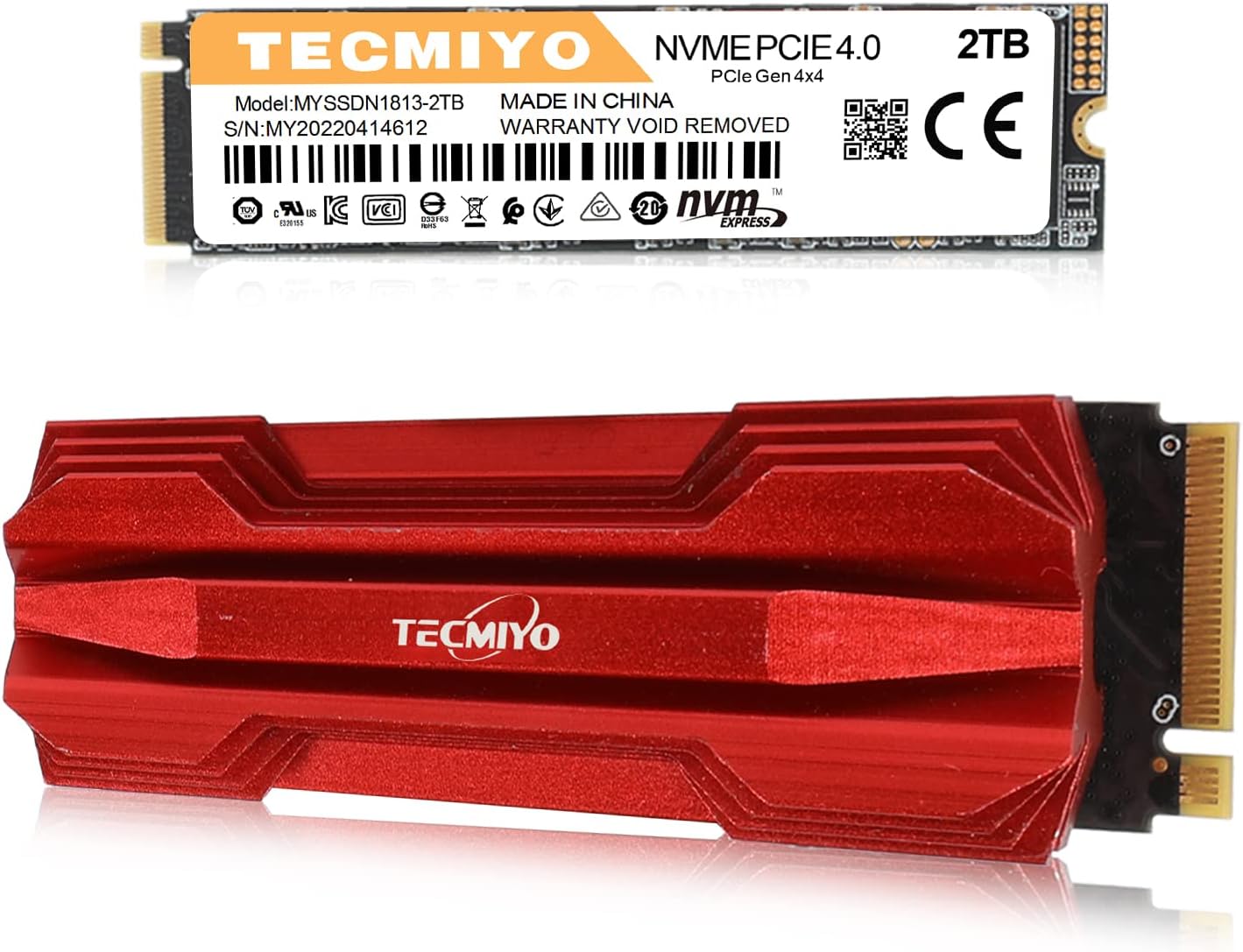 TECMIYO M.2 NVME 2TB SSD PCIe Gen4x4 2280 Internal Solid