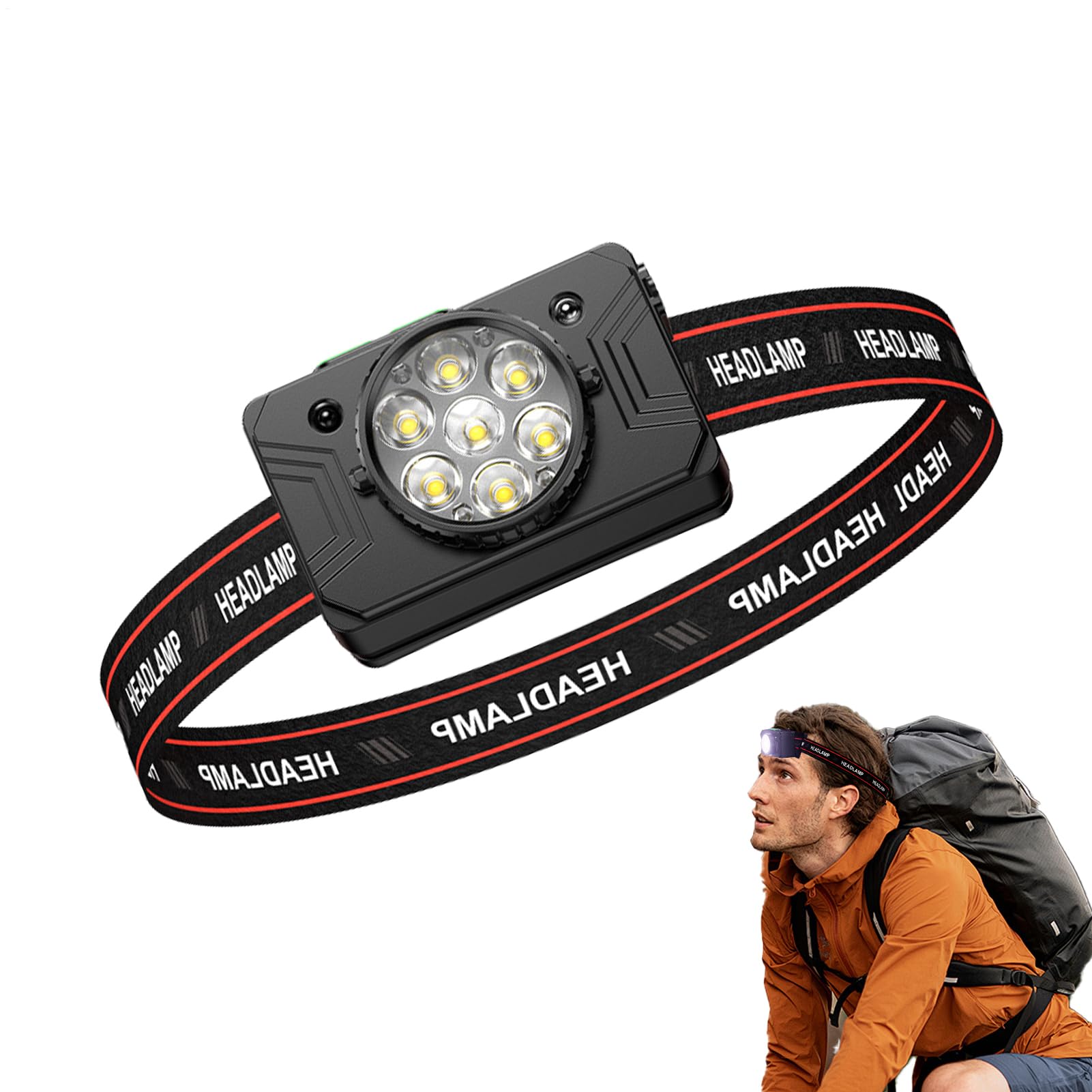 LED Headlamp Rechargeable | Headlight Flashlight Waterproof USB | LED Head Lamp - for Camping Fishing Hiking Repairing Running Cycling Night Walking