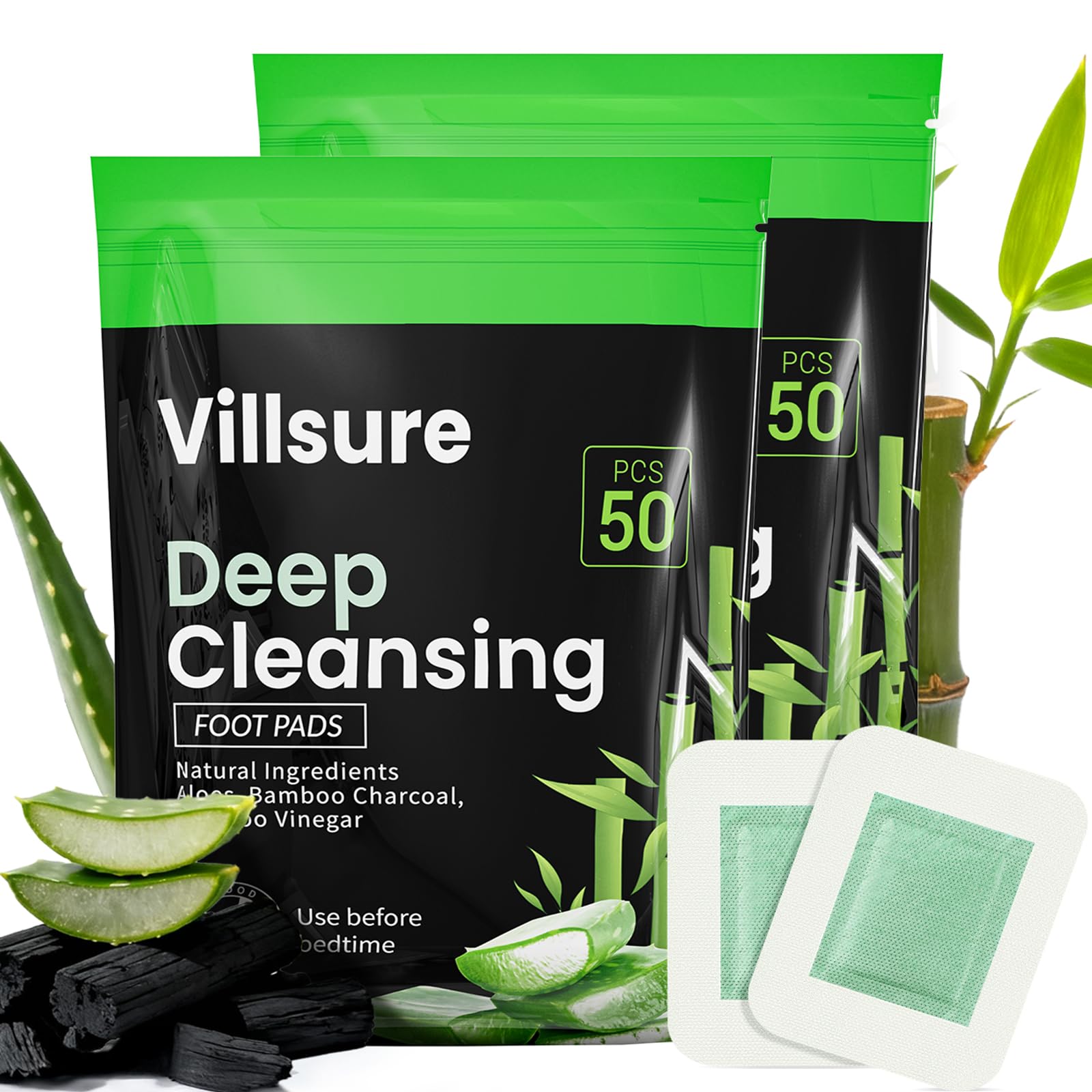 Villsure Deep Cleansing Foot Pads Feature a Natural Herbal Formula 100pcs.