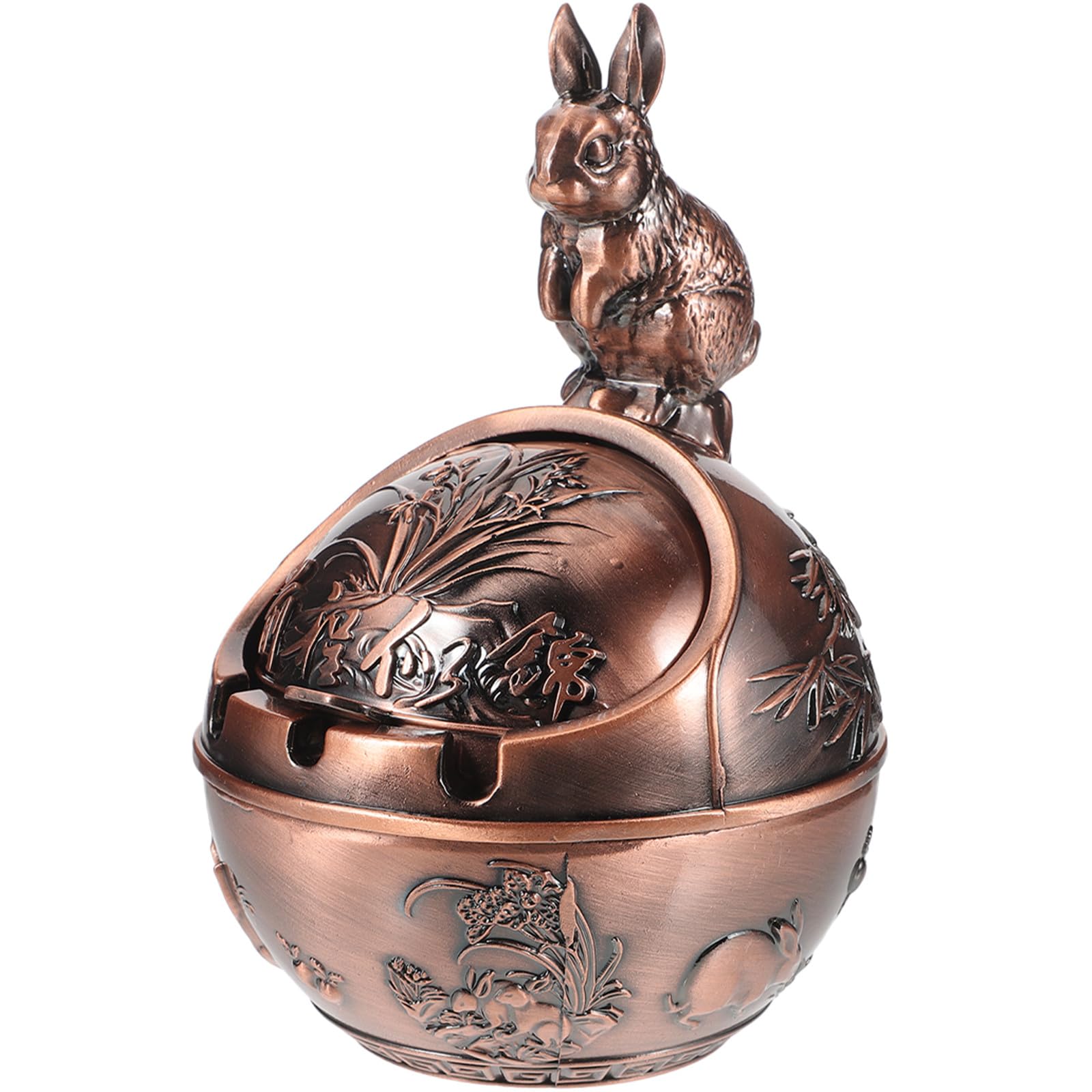 Cendrier vintage lapin en alliage de zinc pour une decoration de bureau elegante