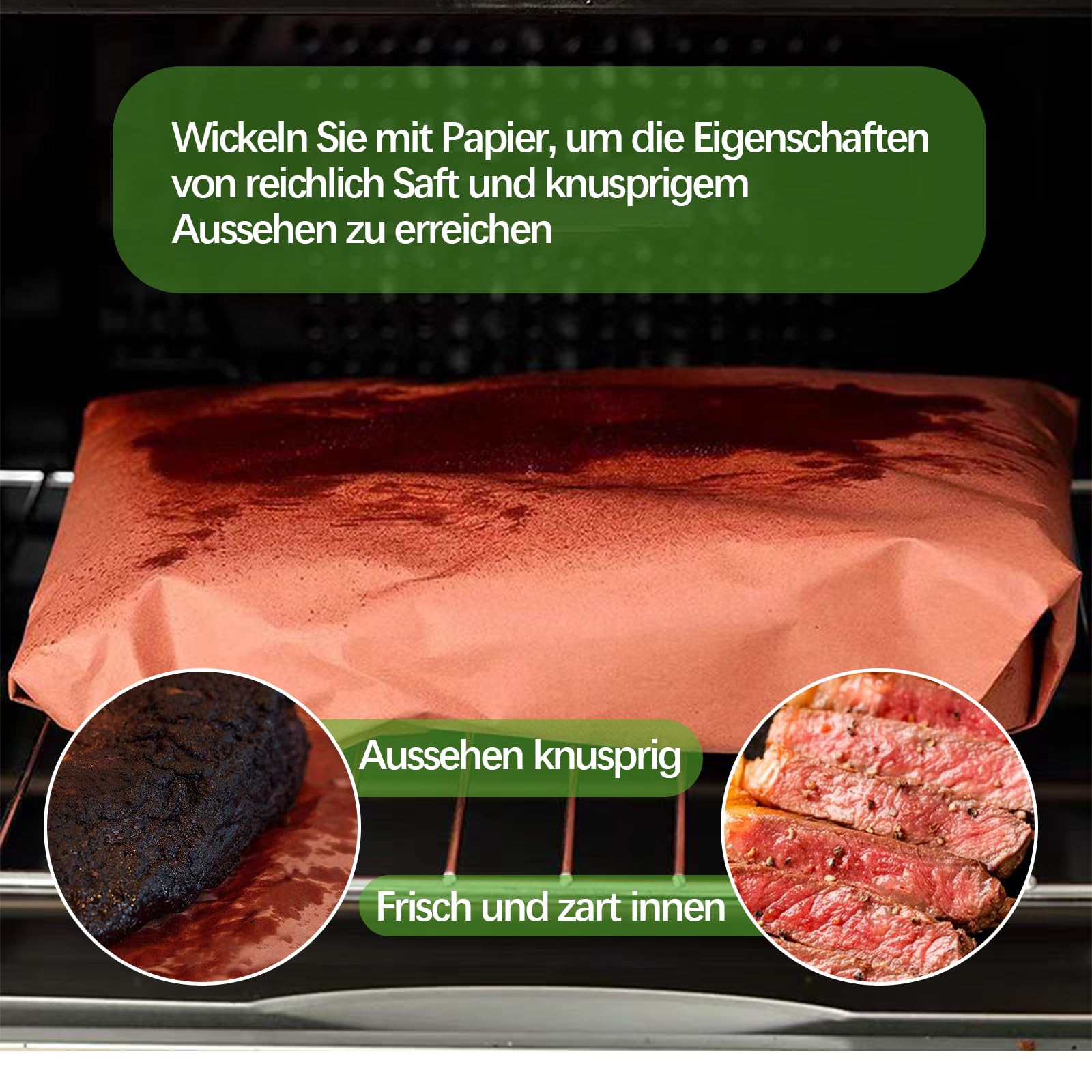 Metzgerpapier Pink, 30CM x 30M Festes & Unbeschichtetes Metzgerpapier, Food Grade Kraft Paper for Grill, Smoker, Fish Meat, Grill, Butcher Paper for Smoking Meat