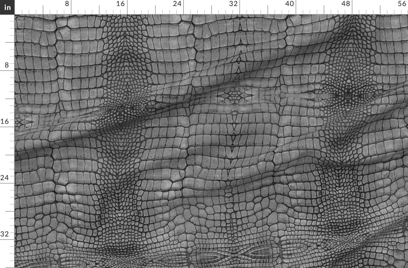 Spoonflower Fabric - Aligator Skin Grey Scales Reptile Dragon Printed on Organic Cotton Sateen Fabric by The Yard - Sewing Quilting Apparel Home Decor