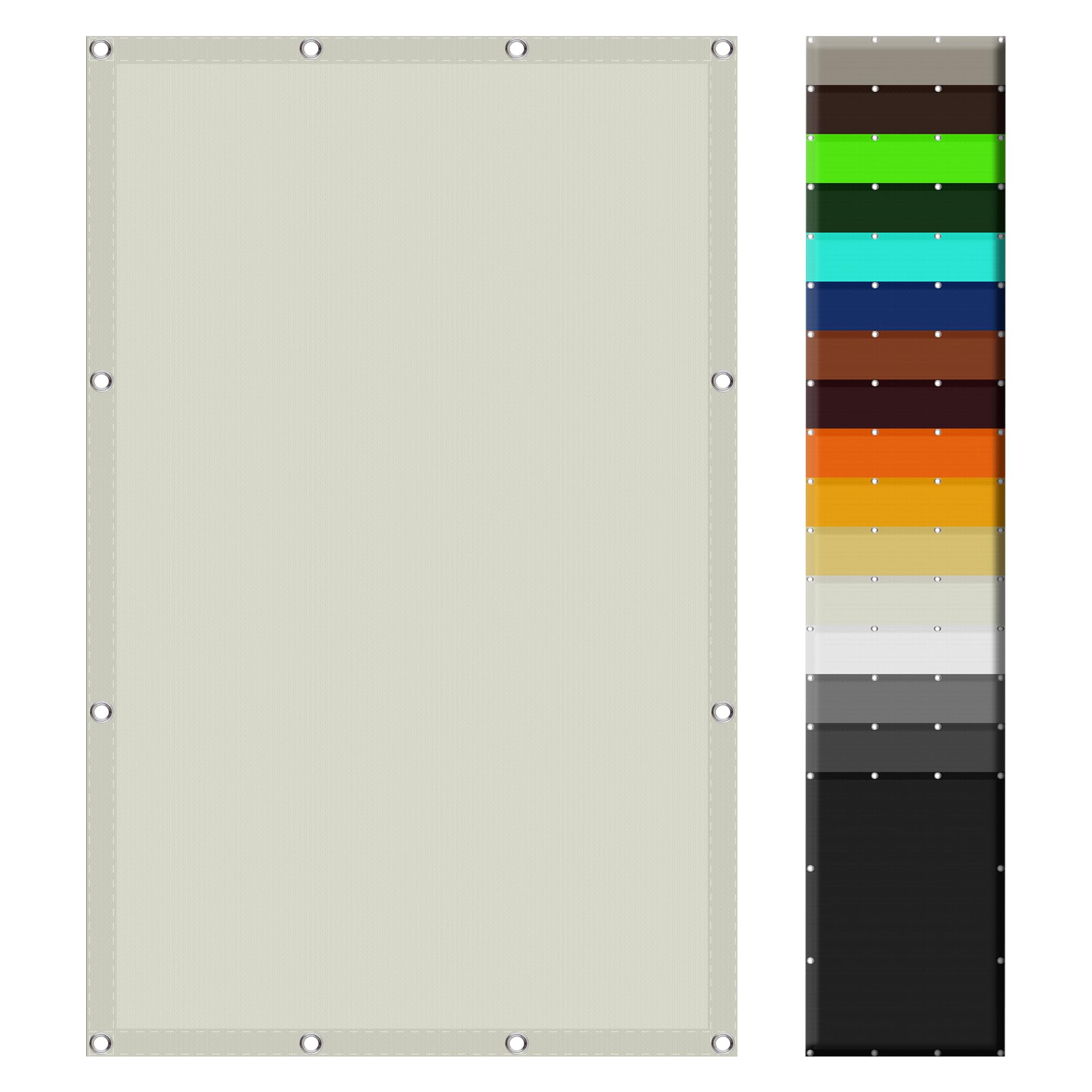 Voile d'ombrage Étanche 2.5 x 3.5 m Imperméable 98% Anti UV Confidentialité Écran avec Corde Libre Facile à Plier Couverture d'ombrage Extérieure pour Jardin Balcon, Blanc cassé