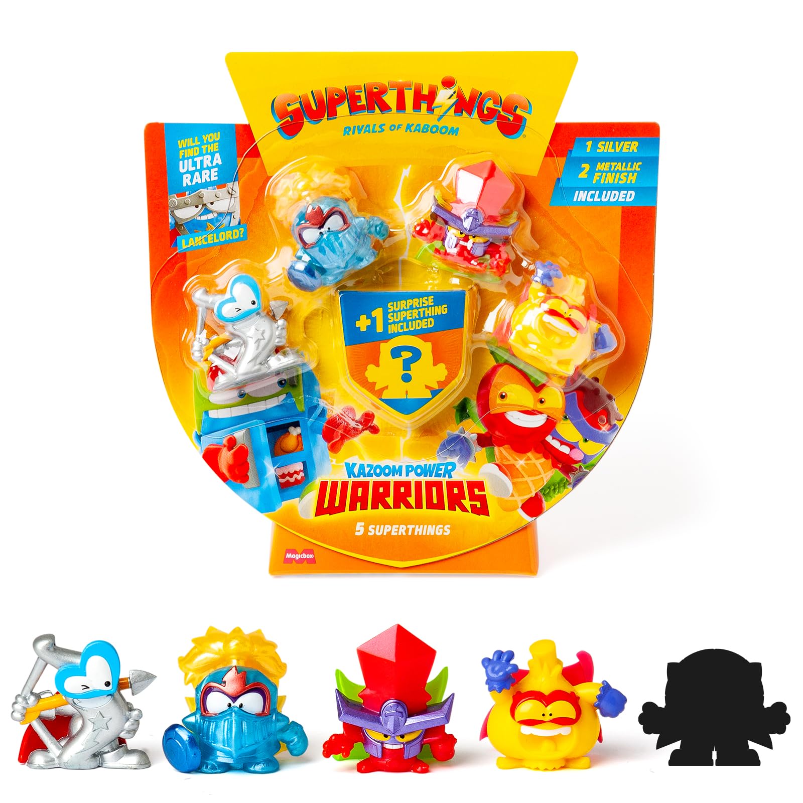 SUPERTHINGS KAZOOM Power Warriors – Pack de 5. Contiene 5 Superthings (Incluye 1 Figura Sorpresa y 1 capitán Plateado). Pack 3 de 6 - 1