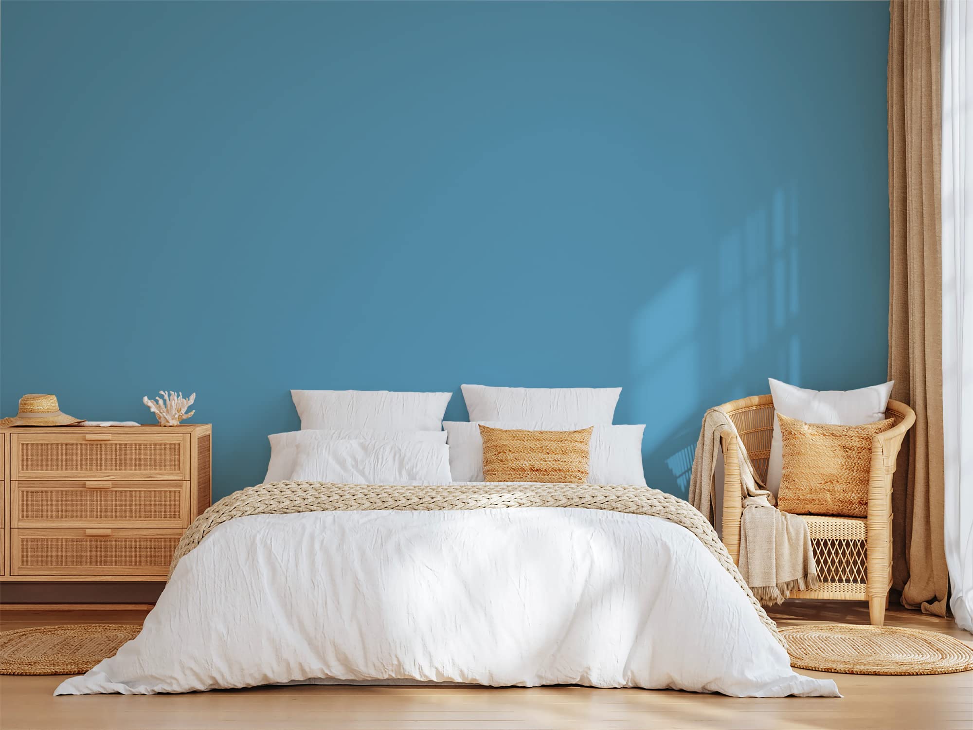 BOX DECO COULEURS Pittura murale naturale ecologica opaca aspetto interno Natura - 2,5 L, Blu Fiordo