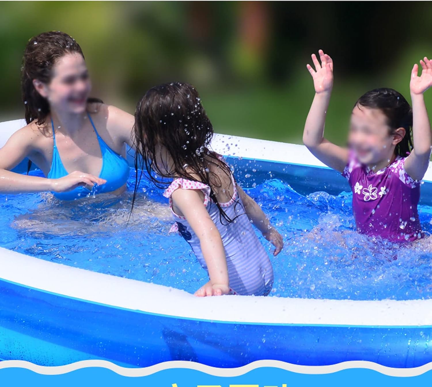 Paddling Pools Inflatable Swimming Pool 110cm Square Swimming Pool Bathing Tub Home Outdoor Ocean Ball Pool