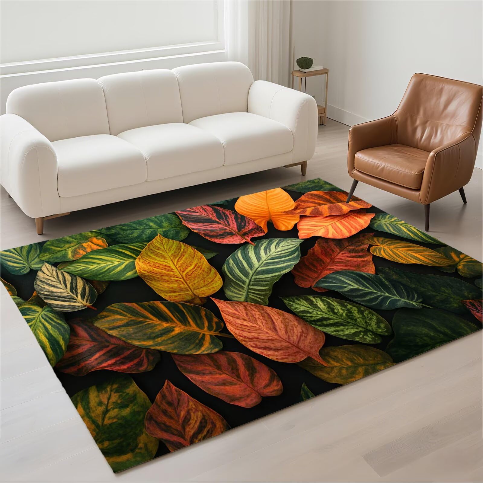 Tapis de salon antidérapant doux pile bouclée pour sécuriser et isoler les sols froids