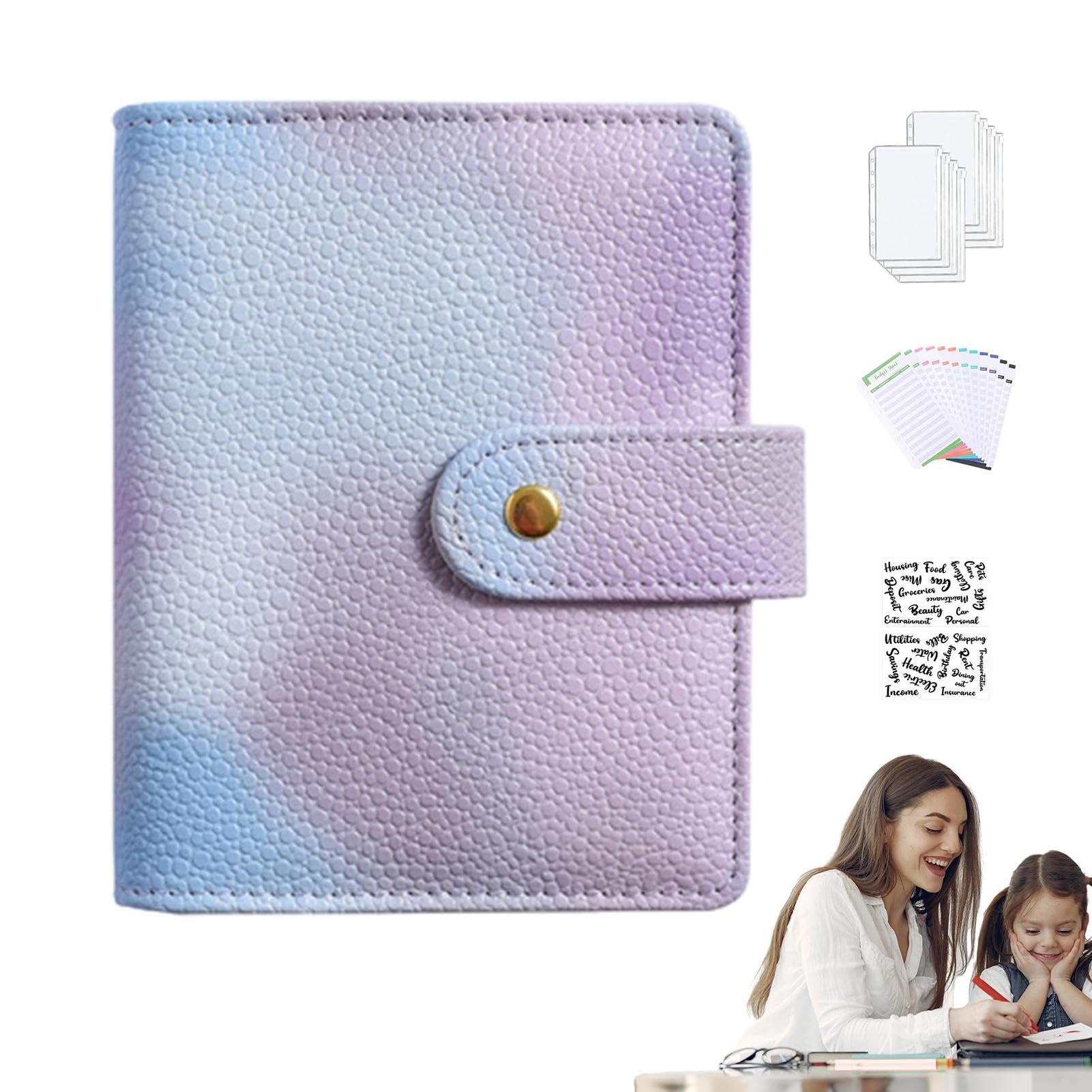 Honhoha Planificateur Budgétaire A7 Macaron Avec Enveloppes Cash - Classeur Étanché Portable Et Personnalisable