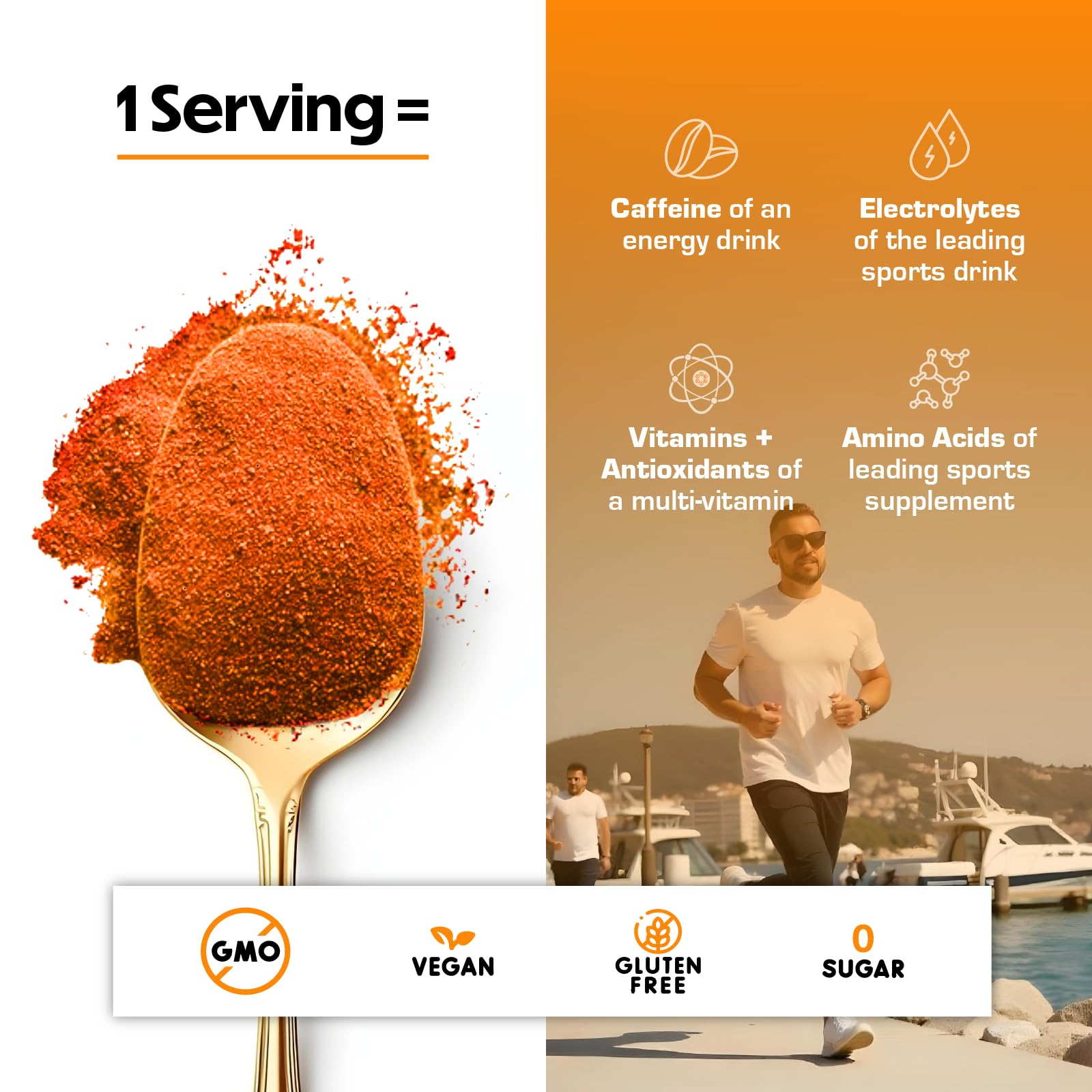 Forgge Energy Booster Super Drink - Clean Caffeine + B12, B6, C & D Vitamins - Sugar Free Energy Drink Powder with Electrolytes, Amino Acids, Antioxidants, Lions Mane - Vegan, Keto-Friendly - 30 SVG, Peach Mango — Amazon image 9