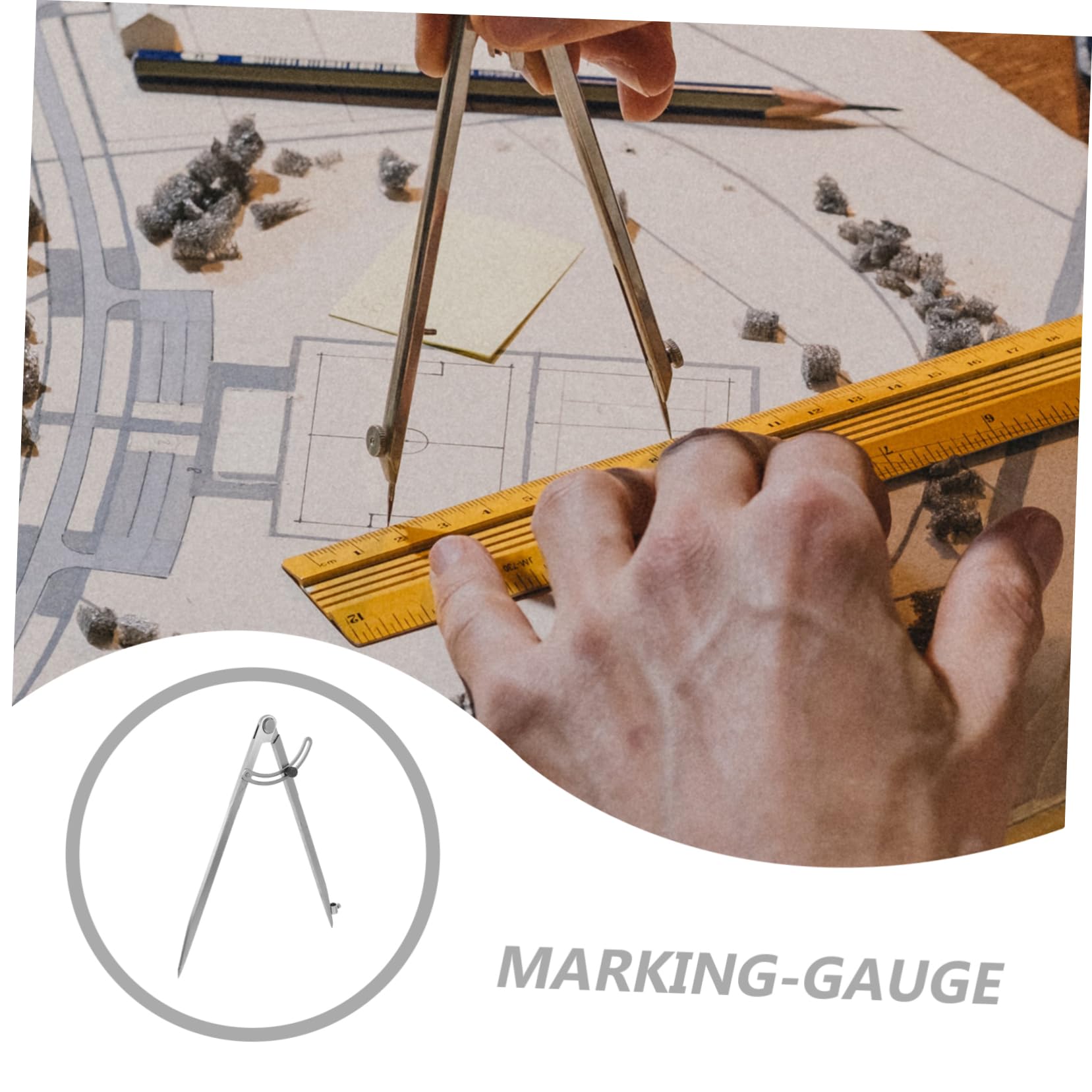 Housoutil 5 Pièces Compas pour Étudiants avec Support de Crayon Outil de Traçage pour Mathématiques Technique et Menuiserie