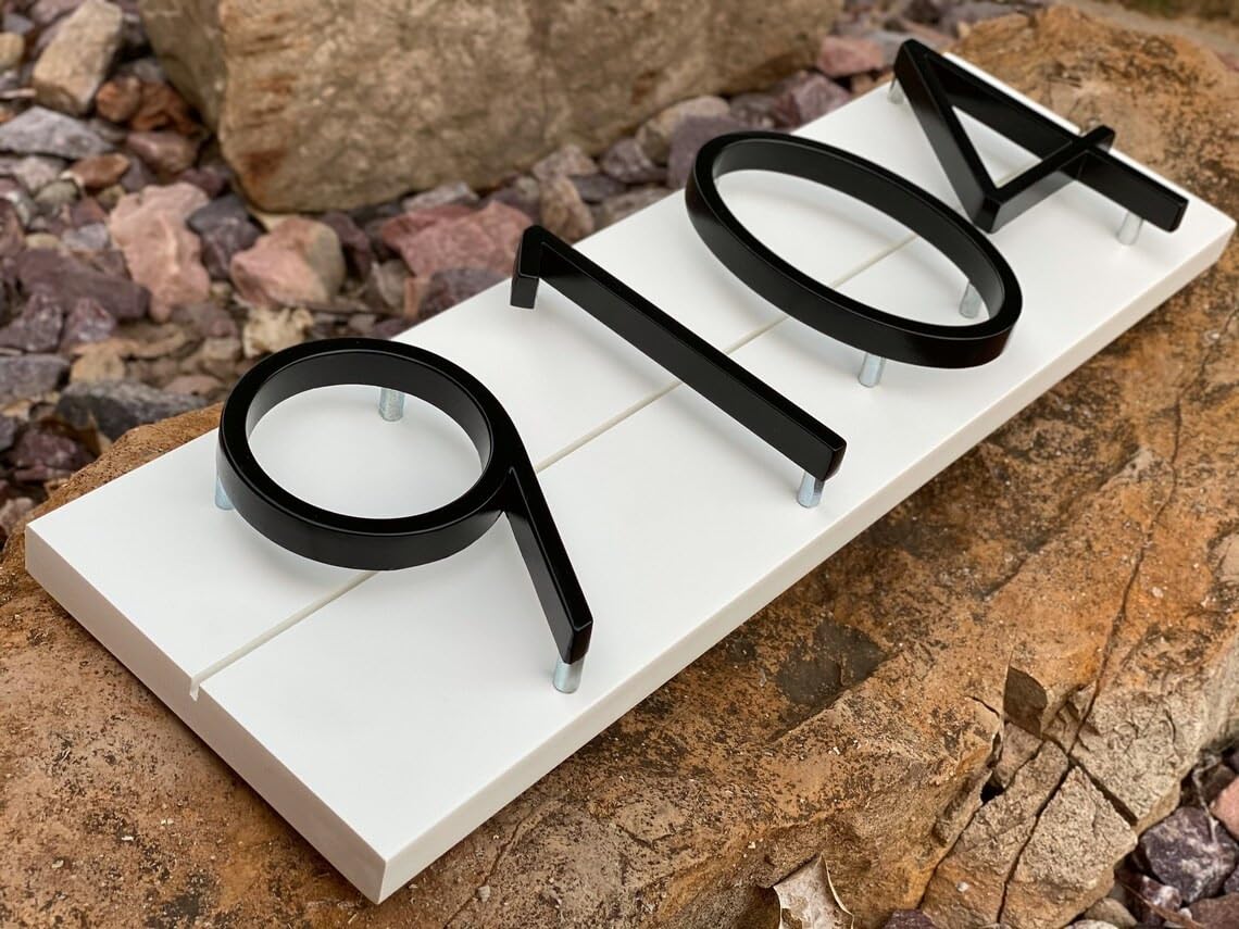 Números para buzones, Letreros con números modernos flotantes for exteriores de 200 mm, extra grandes, negros, for dirección apartamento, buzón, placa exterior casa, puerta entrada(150mm(5.9inch) B)