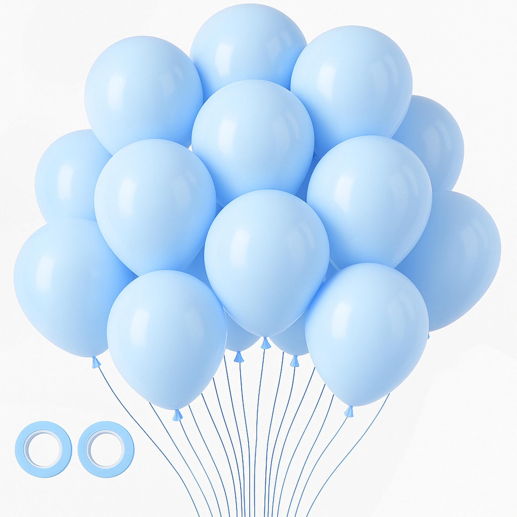 Voircoloria 105pcs Baby Blue Party Latex Balloons, 12inch