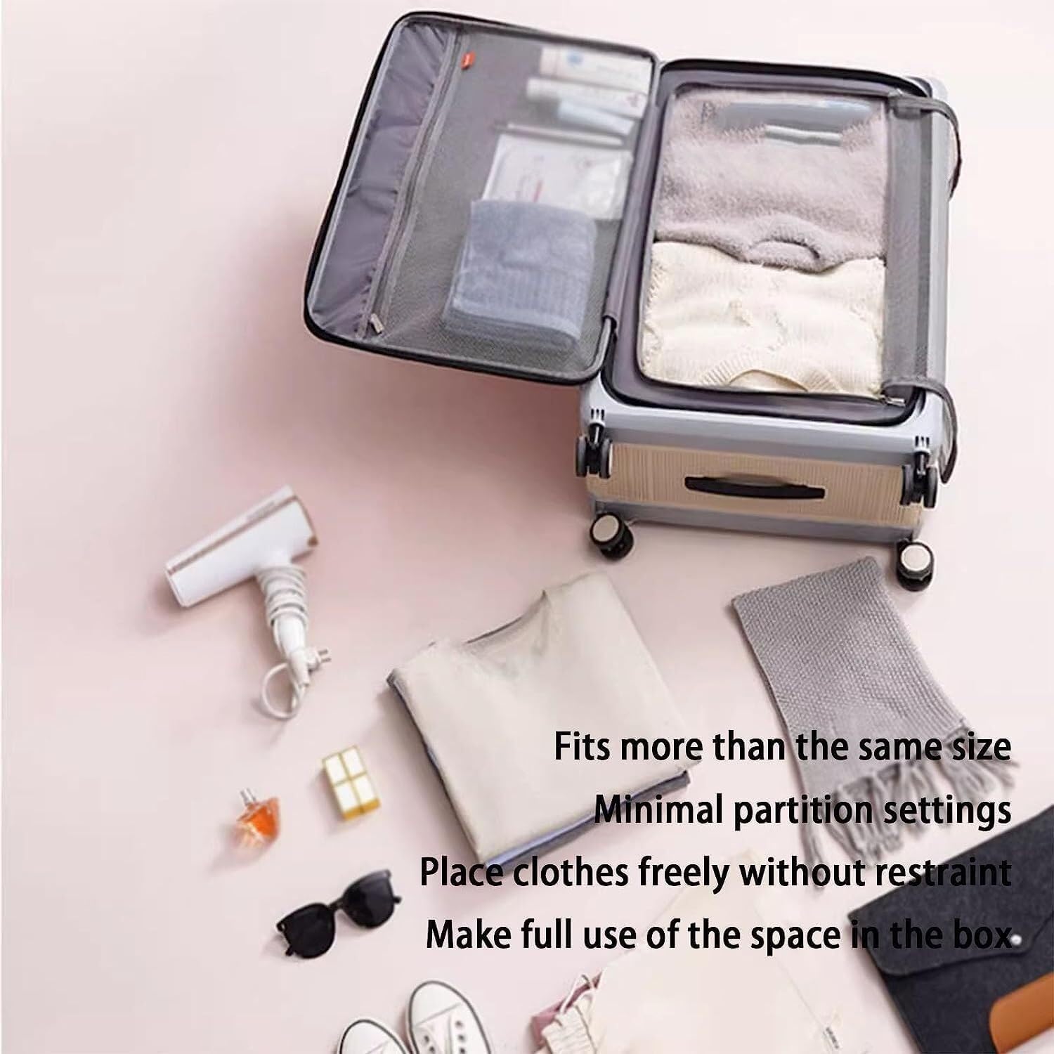 Maleta Maletas Plegables, Equipaje a Cuadros, Carrito Ajustable, Equipaje de Mano, Maleta con Apertura Frontal, Maleta con Ruedas Universal Bolsas de Viaje