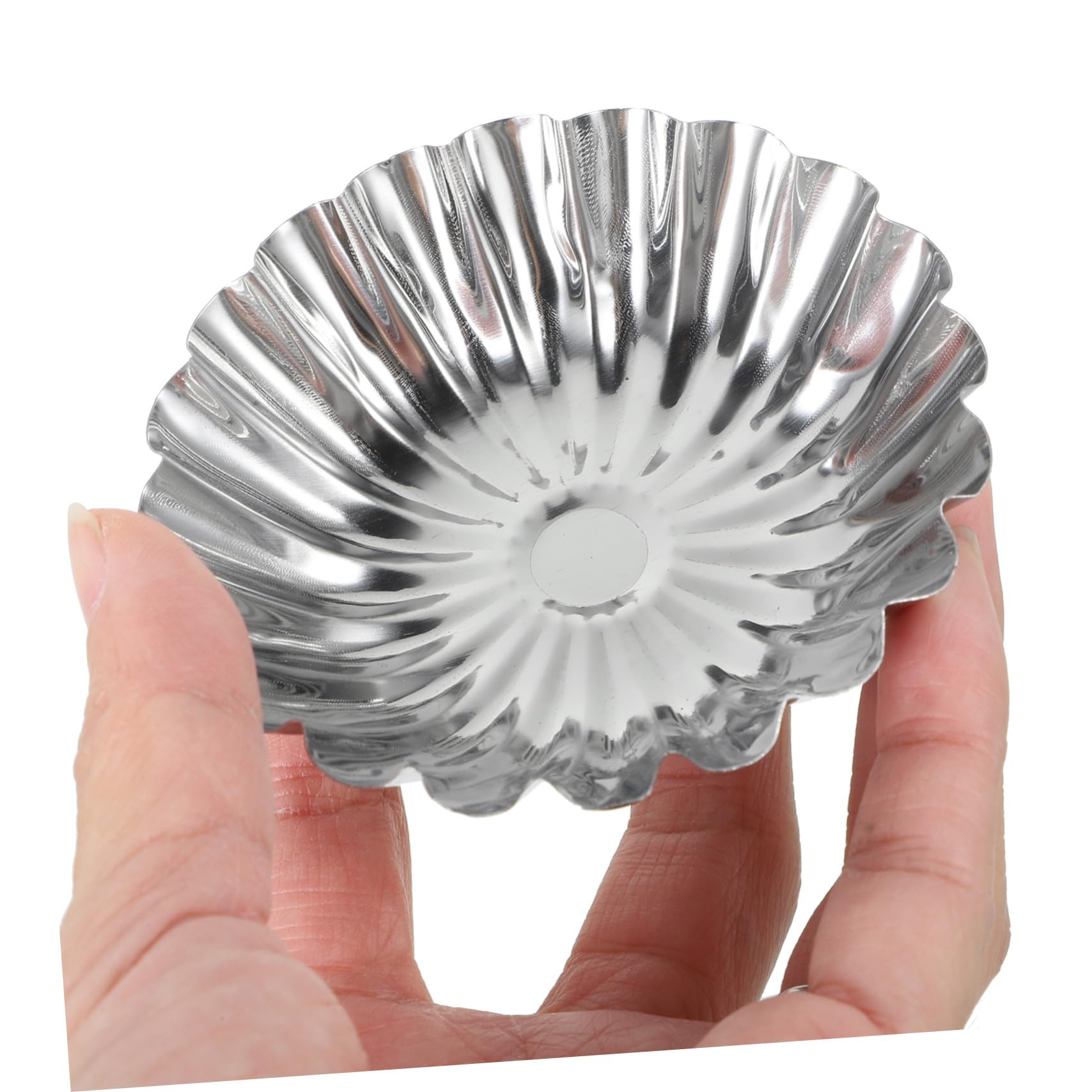 PRETYZOOM 50 Piezas Tartas de Huevo Inoxidable Reutilizables para Hornear Puddings Muffins y Tartas Decorativas