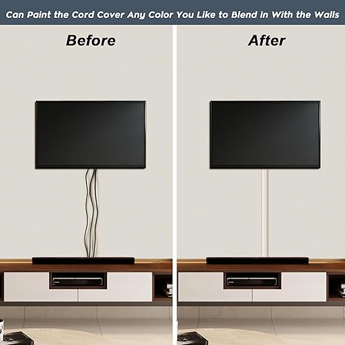 Miniatura 6 de Cubierta de cable de 62.8 pulgadas, cubierta de alambre beige para pared, kit de pared para cubrir cables pintables, ocultadores de cables para TV
