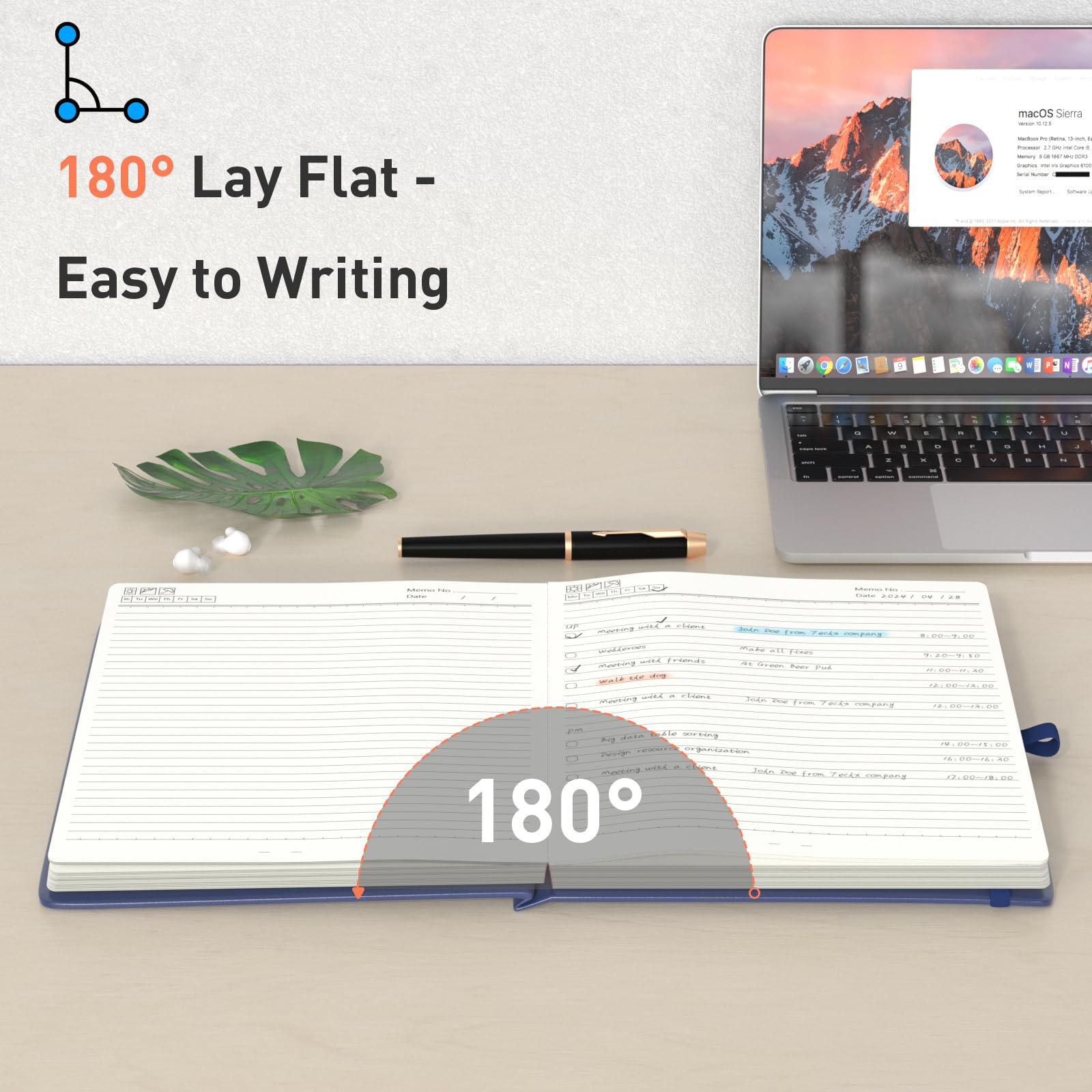 Smarpau Large A4 Lined Notebook, 320 Pages Ruled Notebook Thick Journal 100gsm No Bleed Paper with Index Tabs - Image 4