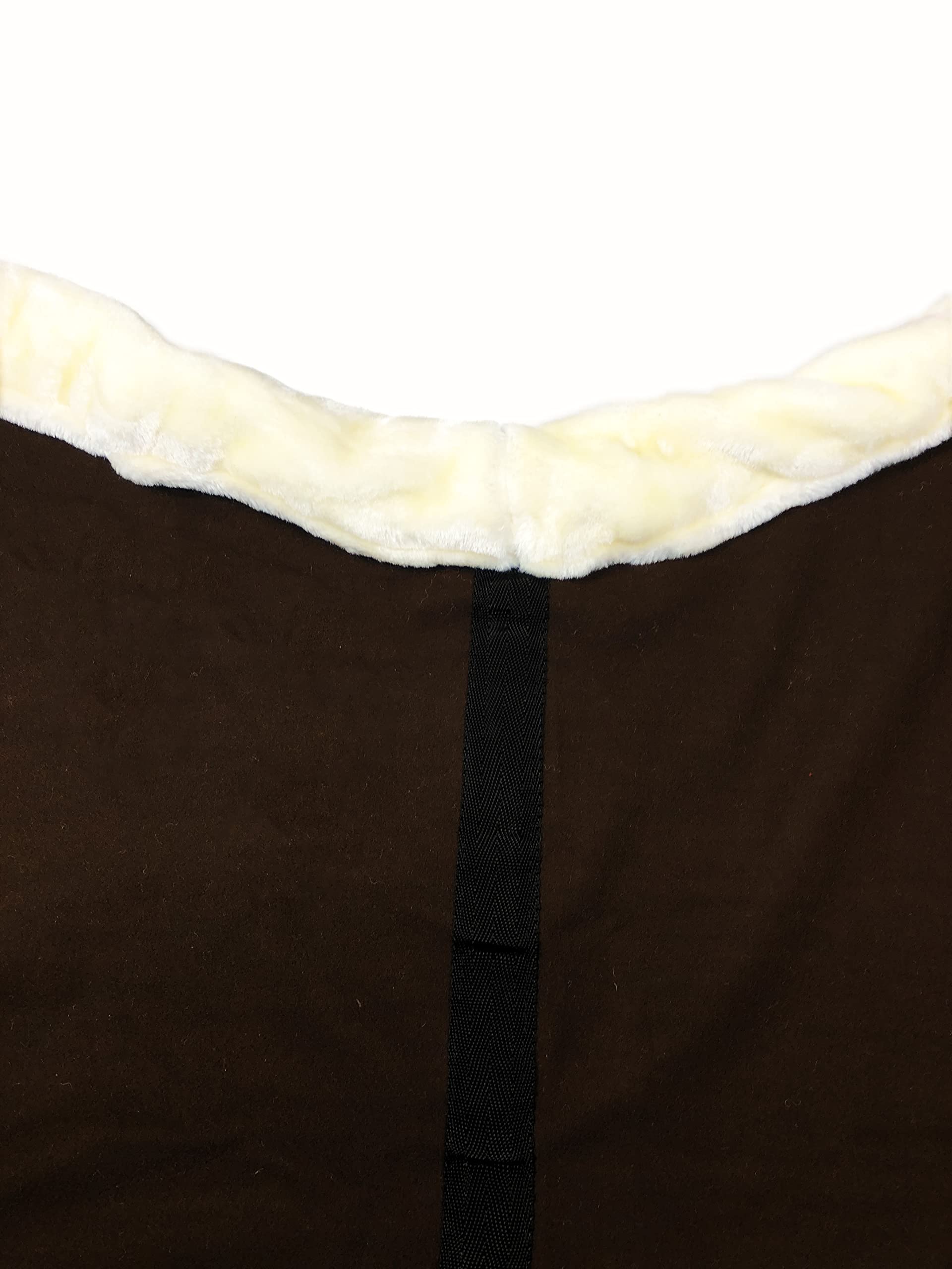 Horses, Coperta per Cavallo in Pile Fluffie DK, Morbida e Comoda, con Inserti in Pelo sul Collo e sopra la Coda (145 cm, Marrone Scuro)