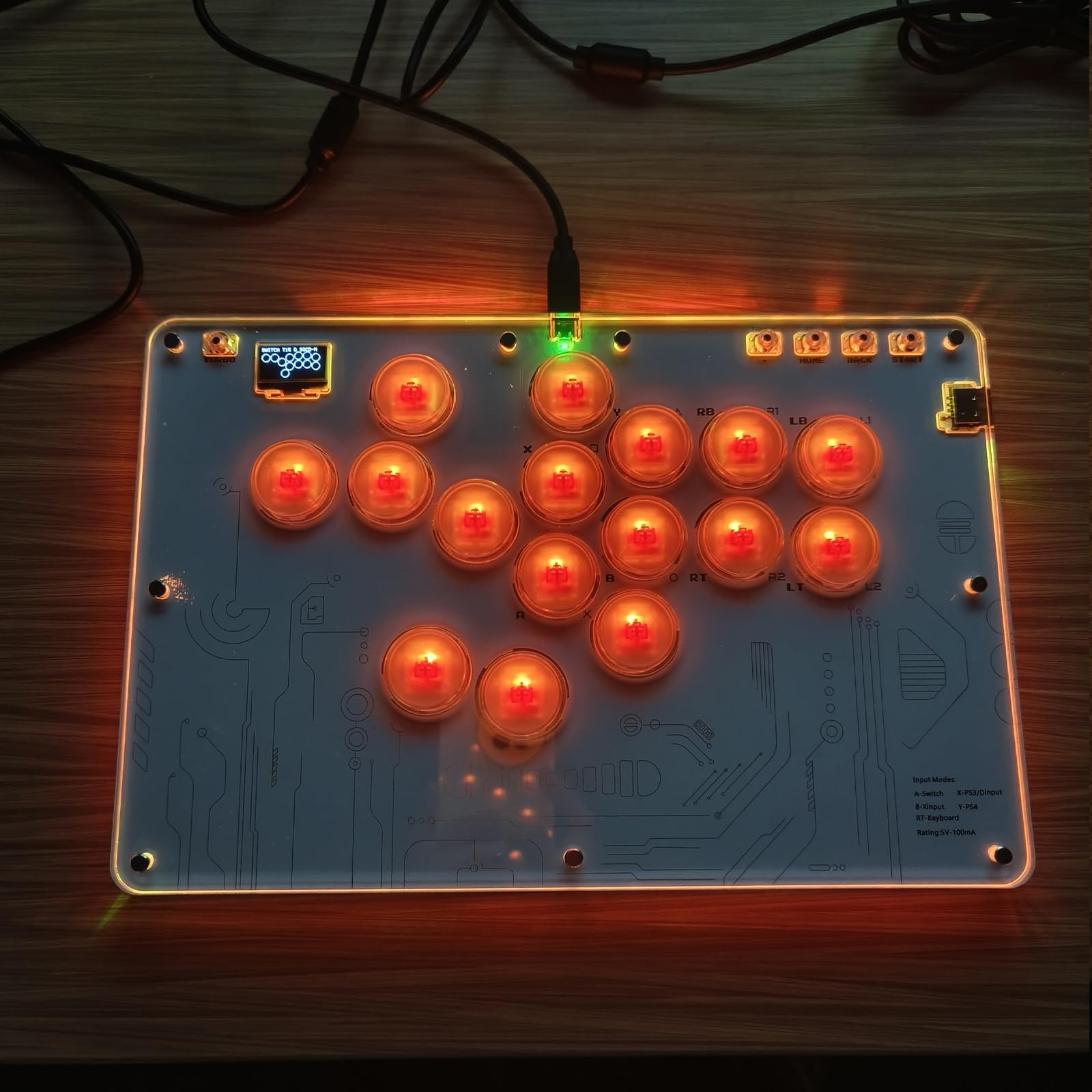 Controller Arcade per PS 5 Slim Pro 16 tasti con Turbo RGB