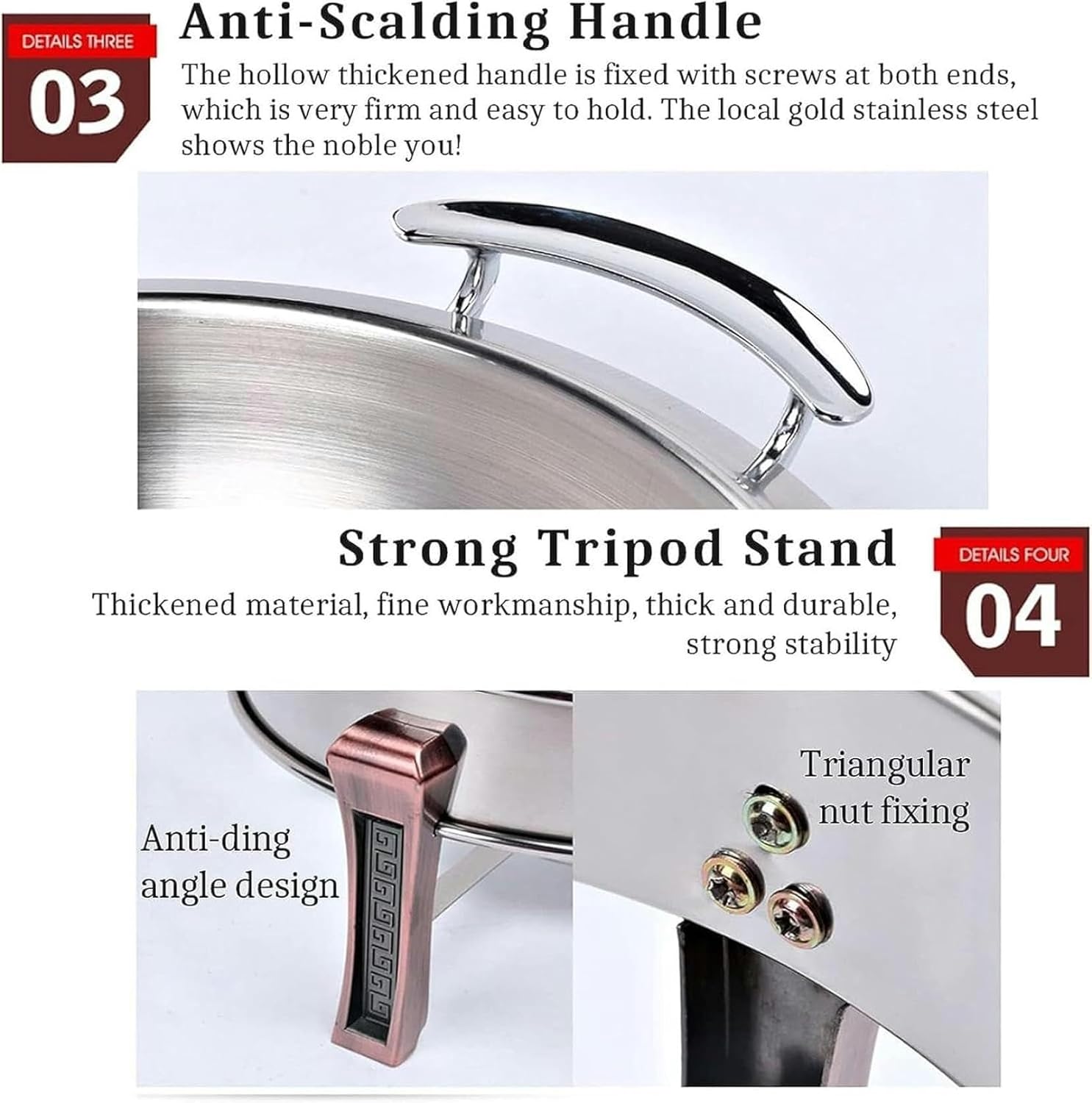 Stainless Steel Chafing Dish Set, Round 2/4 Pack Buffet Server Warming Tray with Alcohol Furnace & Lid for Weddings, Parties & Catering Events(4pack) ()