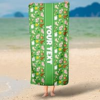 Vista 42 de Personalized Beach, Pool, Bath Towel for Kids - Robots, Custom Name/Text, Quick-Dry/Absorbent for Summer/Vacation/Children's Bathroom, Customized