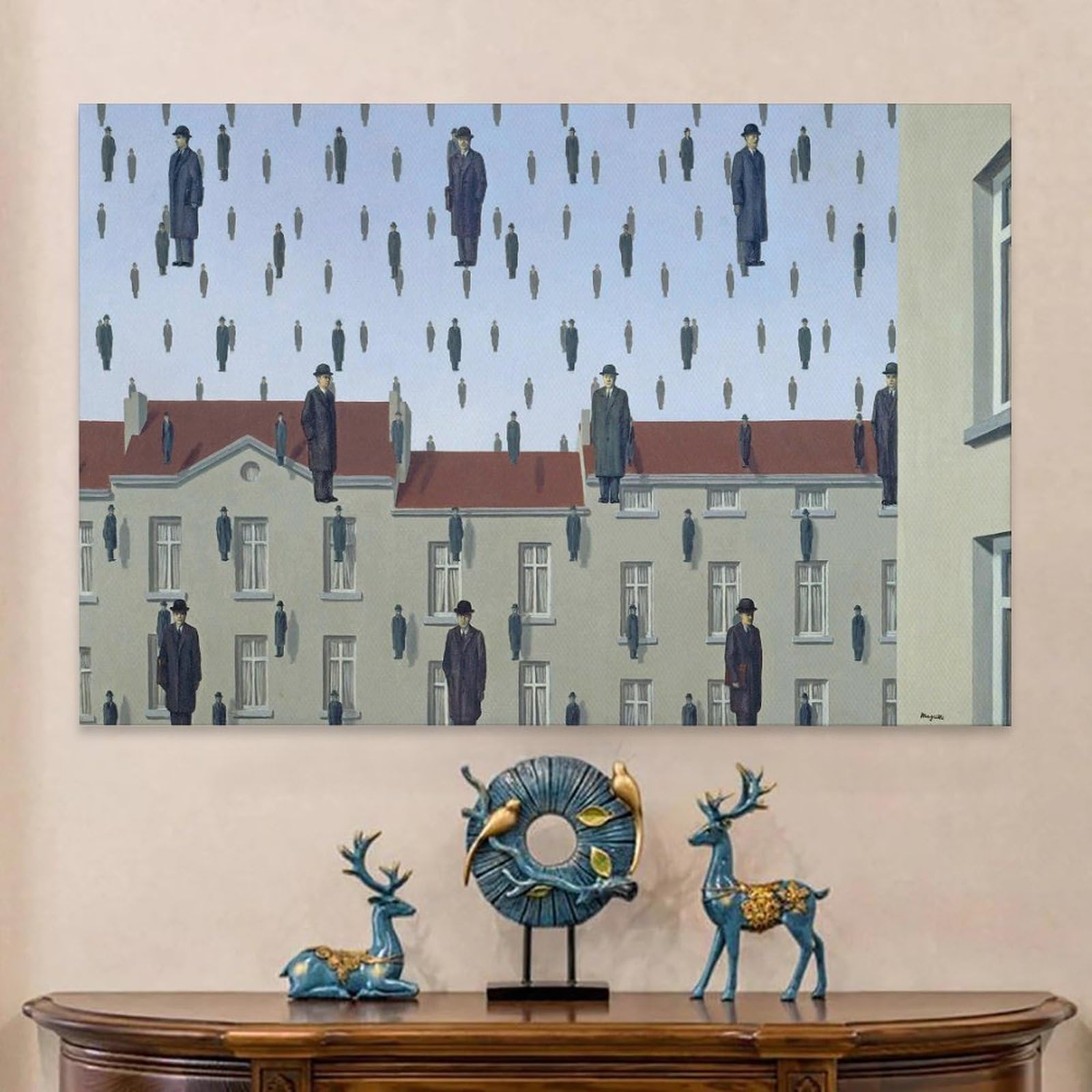 Amazon.co.jp: 有名な画家ルネ マグリット 作品リスト 『ゴルコンダ