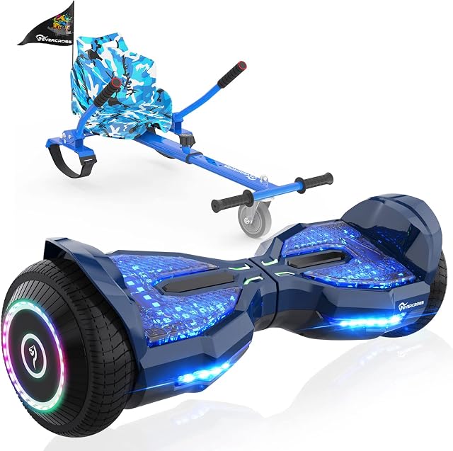 EVERCROSS Hoverboards, 6.5'' Hover Boards with Seat Attachment, Self Balancing Scooter with APP & Bluetooth Speaker, Hoverboards Suit for Kids & Adults